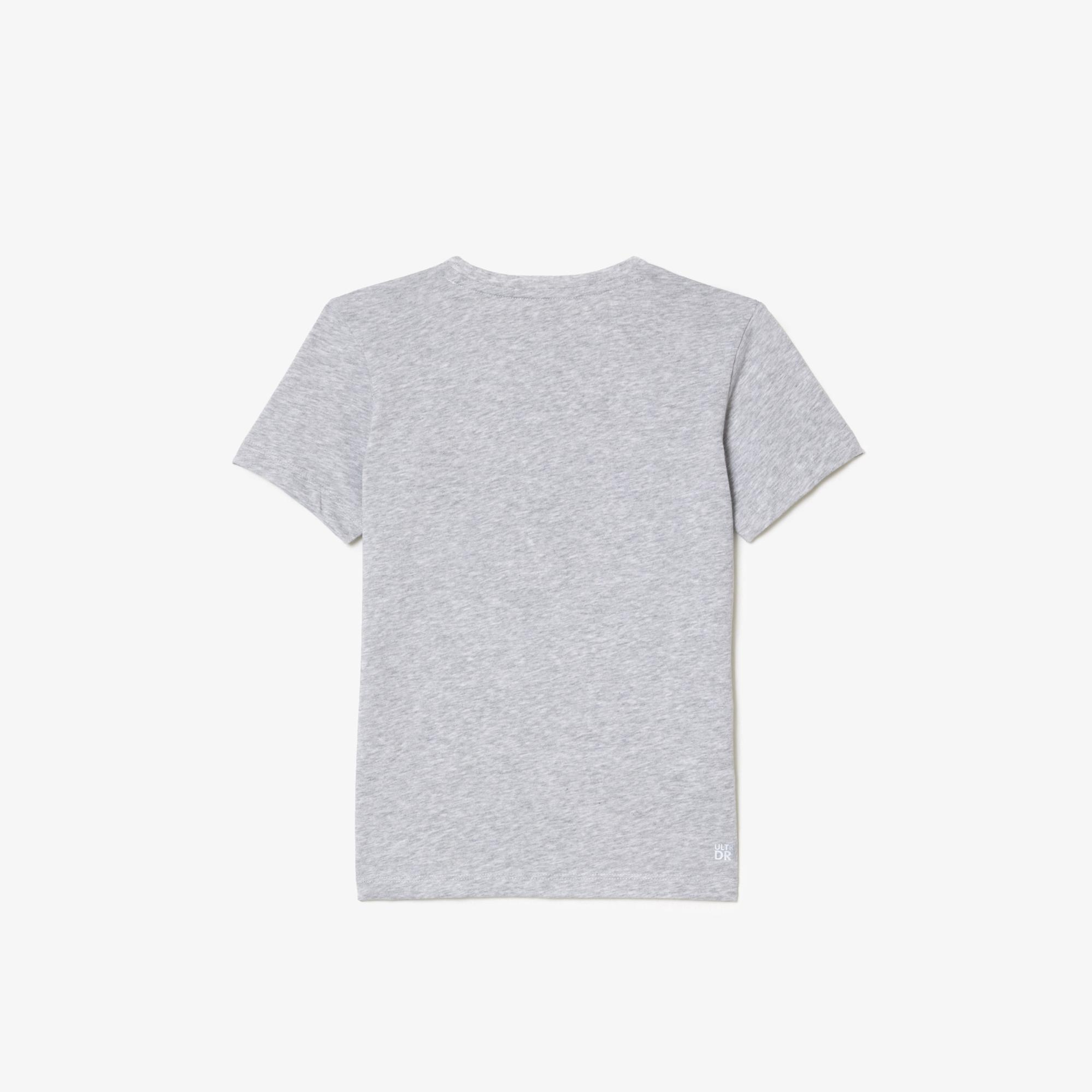 Lacoste Erkek Çocuk Bisiklet Yaka Baskılı Gri T-Shirt