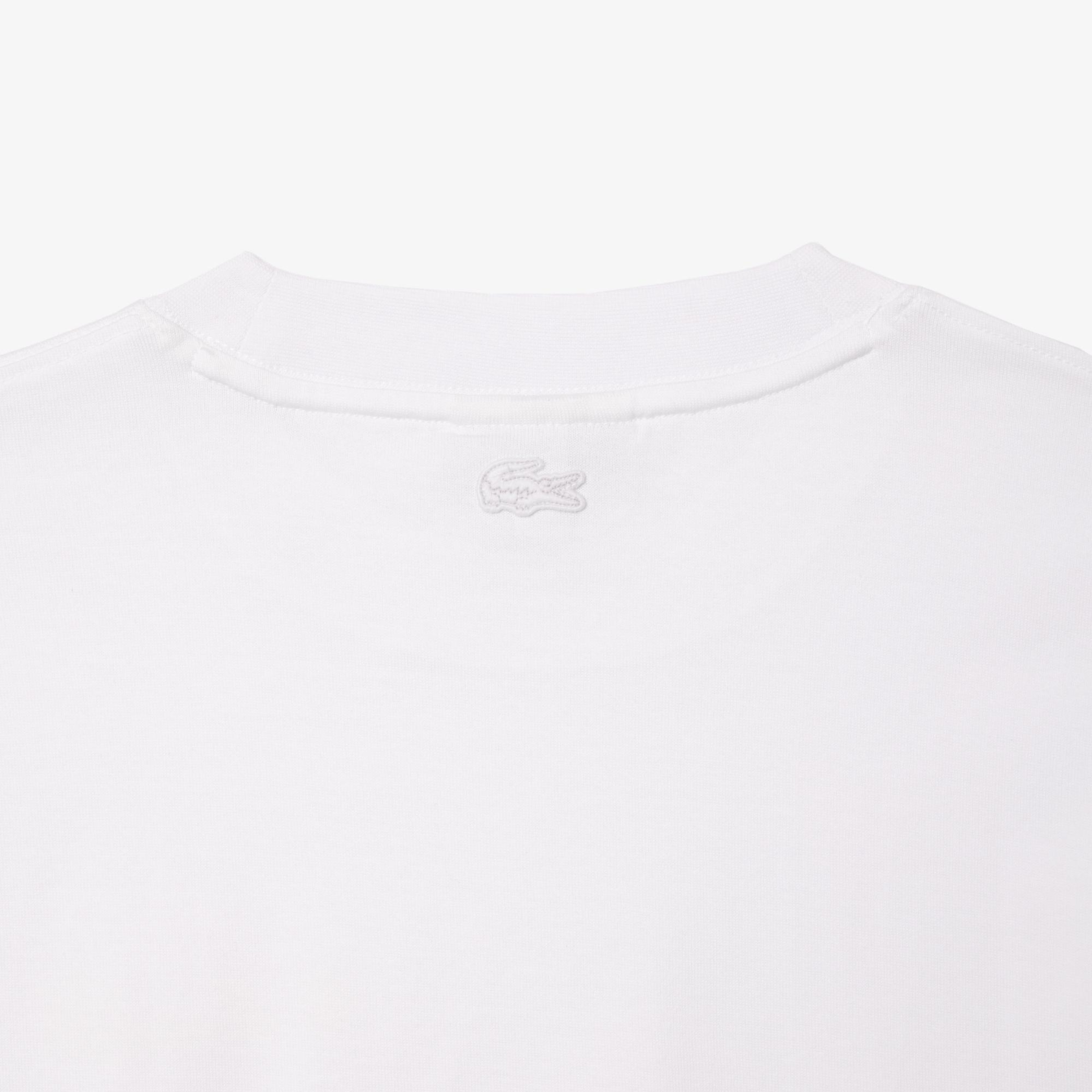 Lacoste Erkek Oversize Fit Bisiklet Yaka Beyaz T-Shirt