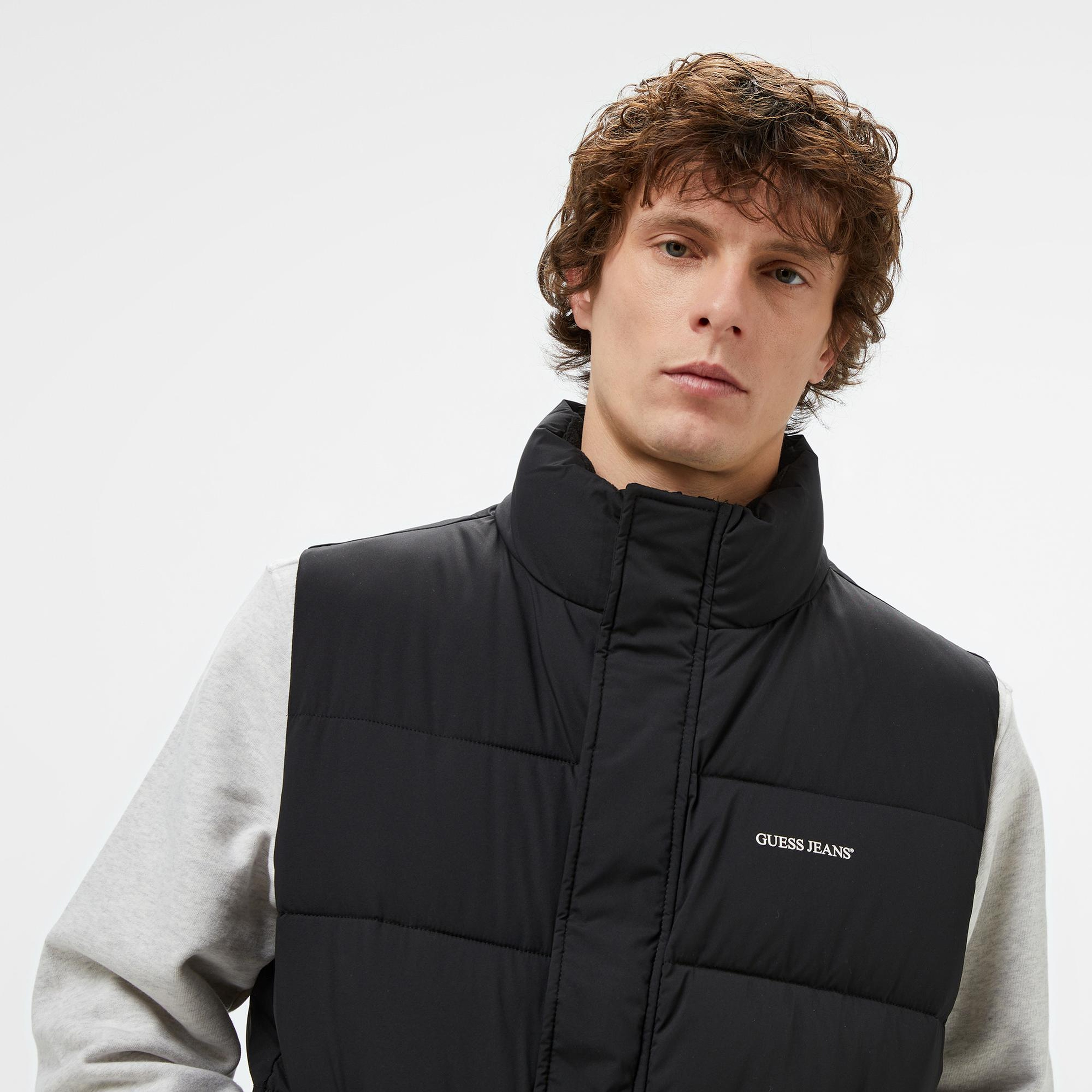 Guess ReLenght Vest Coated Light Poly Erkek Siyah Yelek