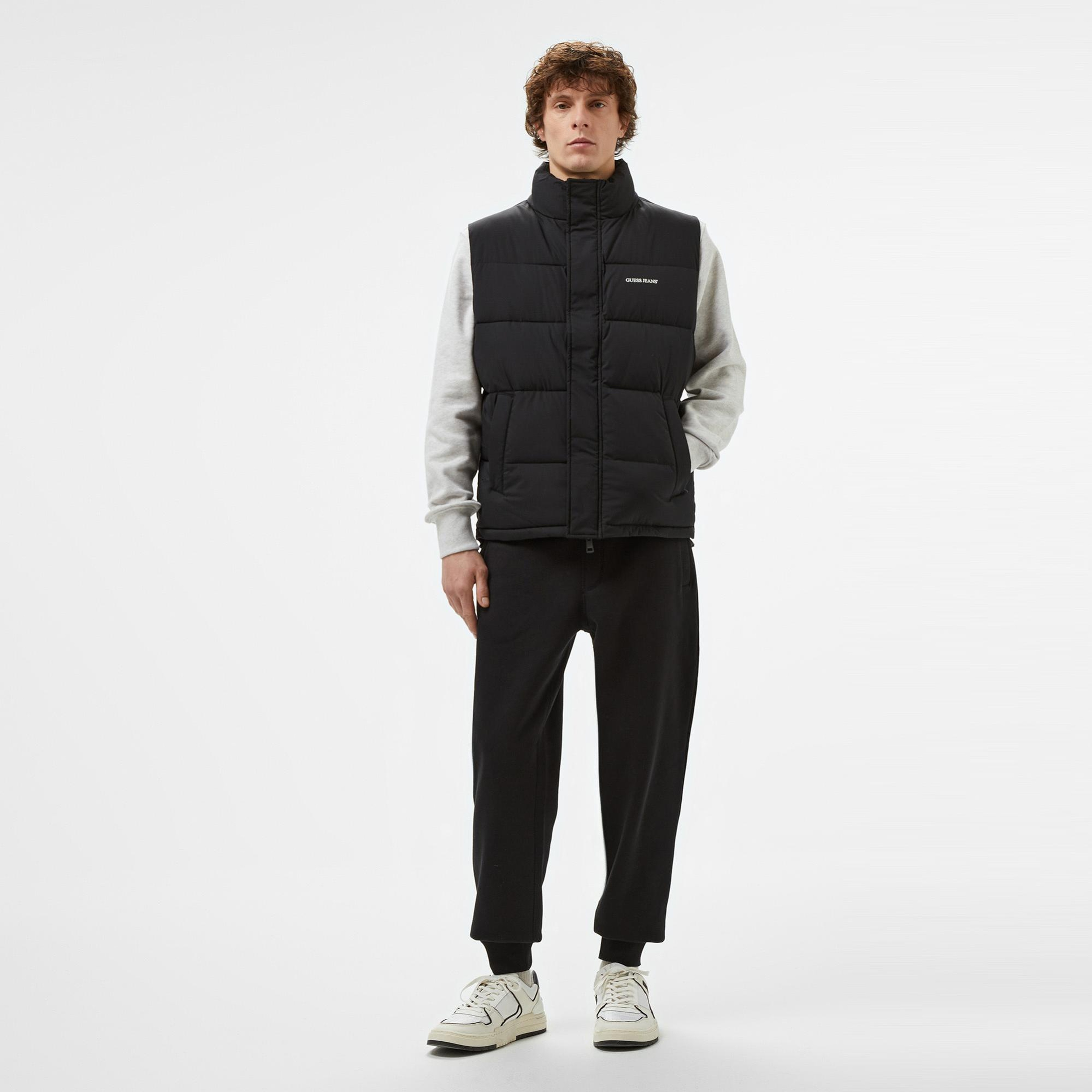 Guess ReLenght Vest Coated Light Poly Erkek Siyah Yelek