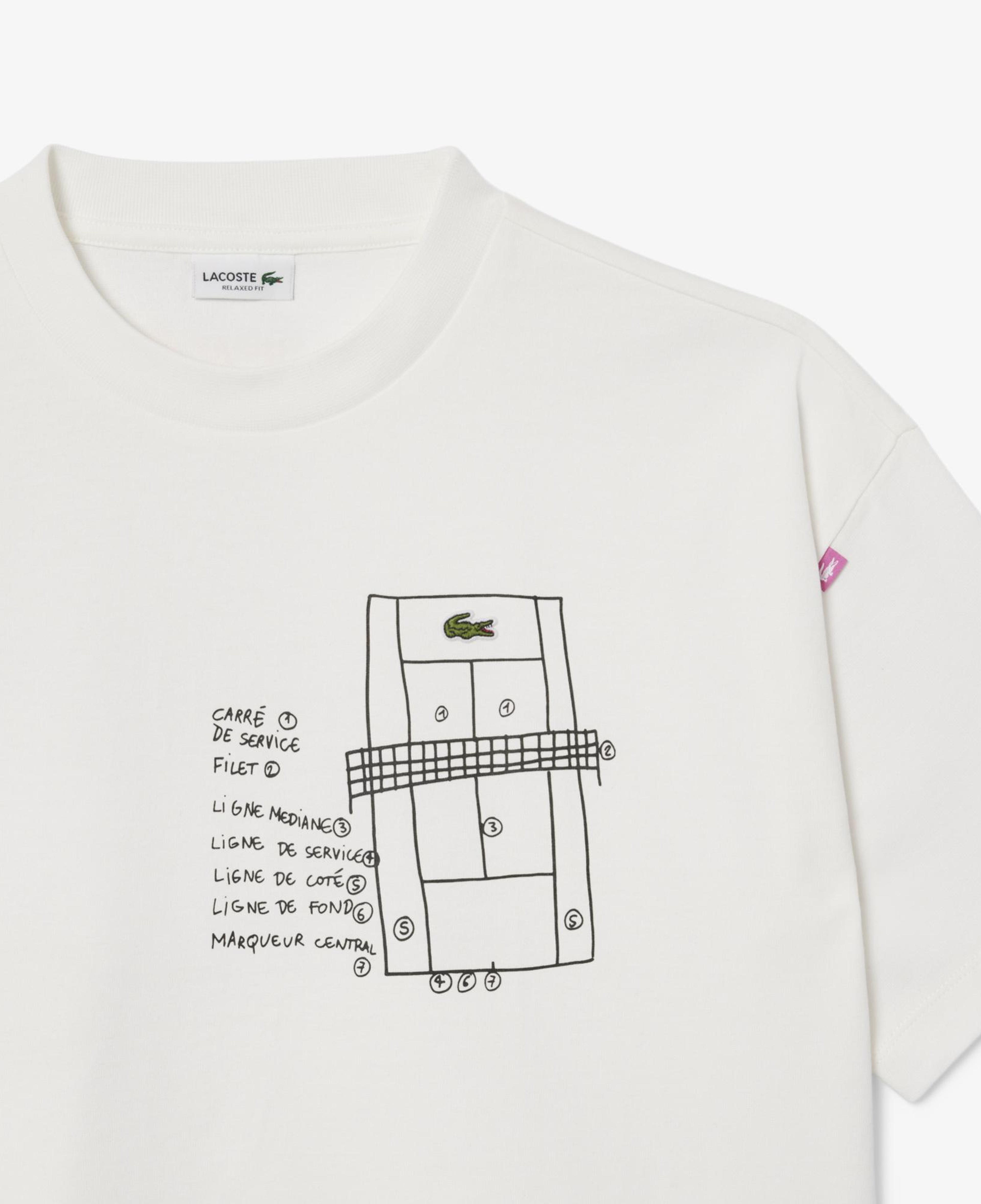 Lacoste Kız Çocuk Bisiklet Yaka Baskılı Beyaz T-Shirt