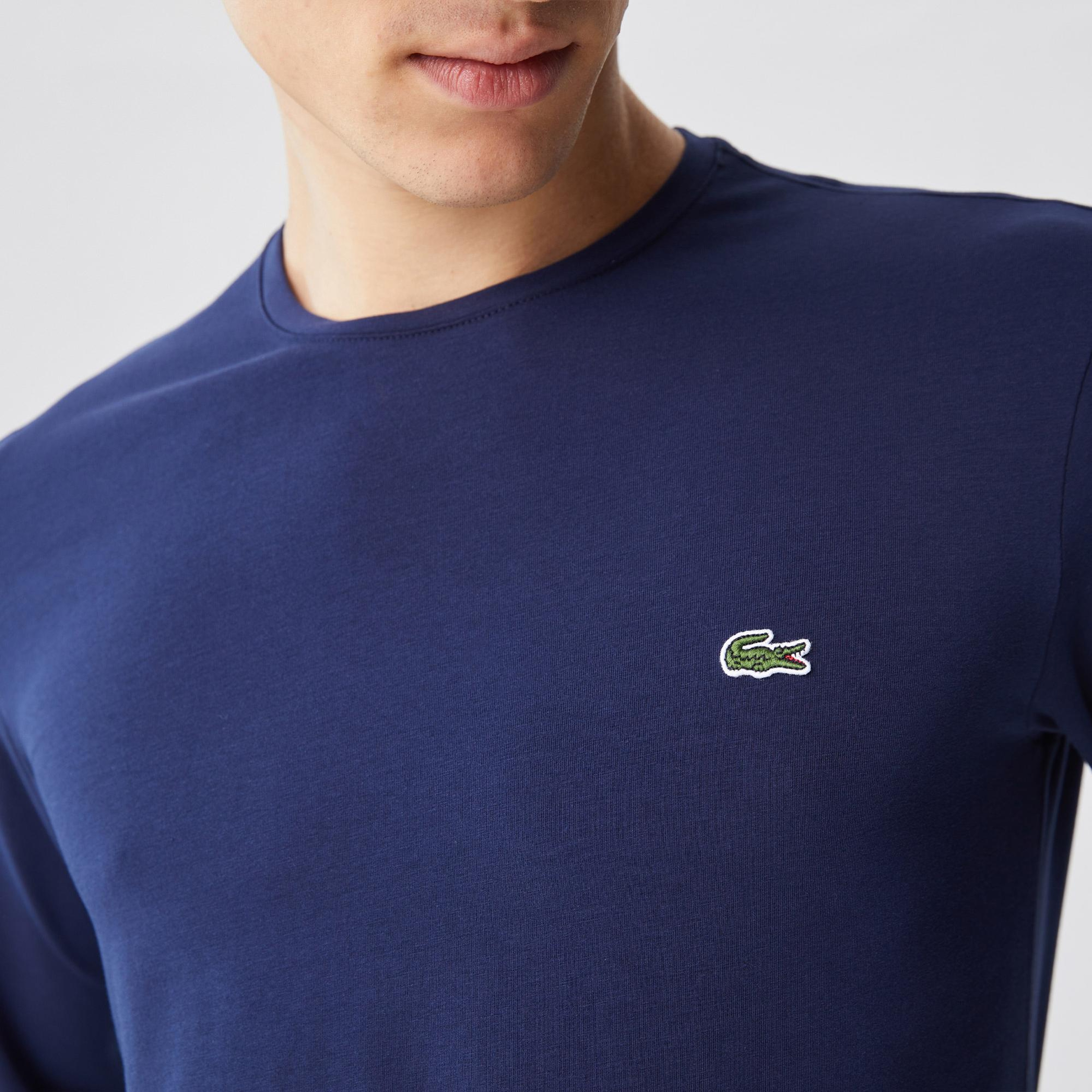 Lacoste Erkek Regular Fit Uzun Kollu Bisiklet Yaka Lacivert T-Shirt