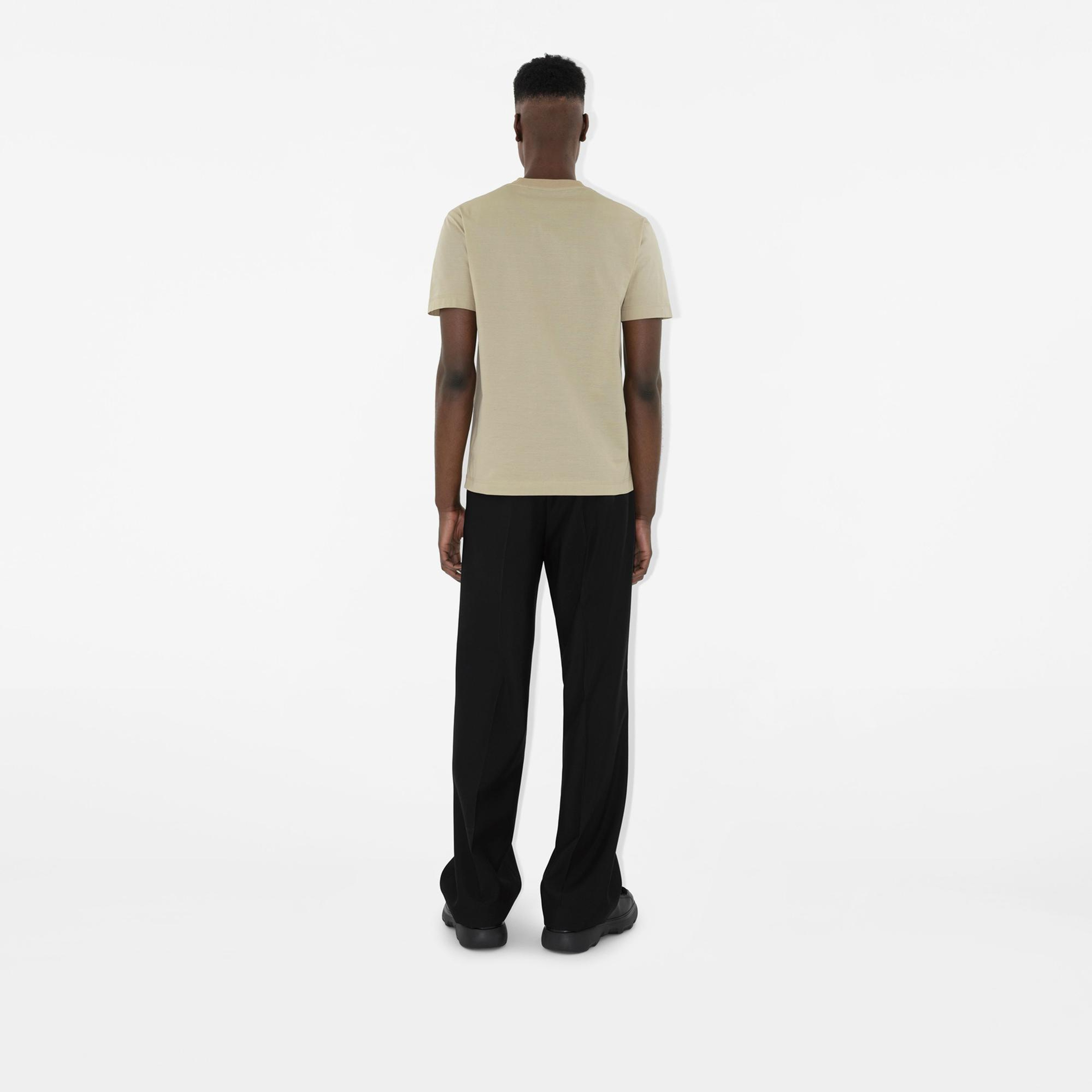 Burberry Pamuklu Erkek Krem Rengi T-Shirt