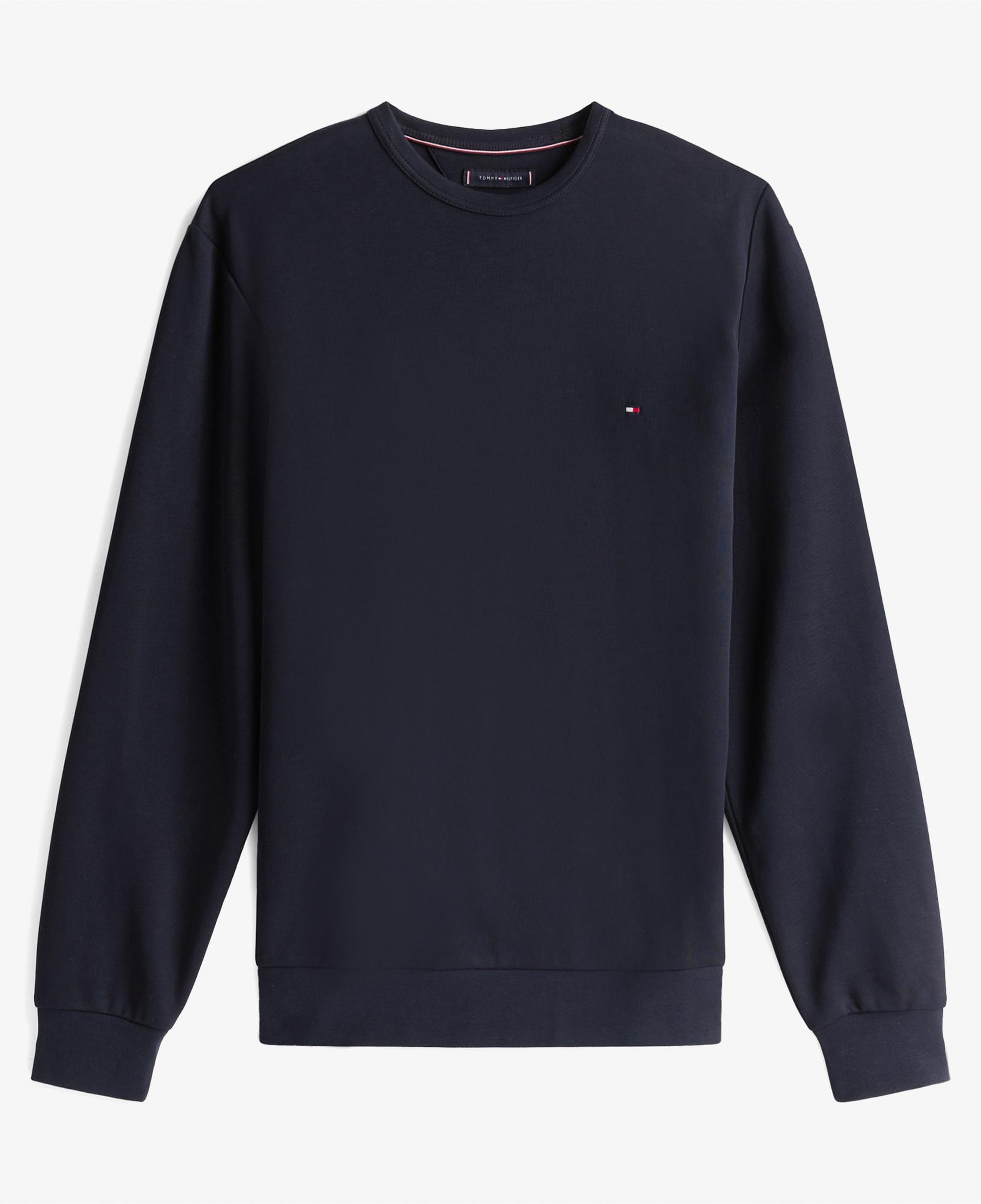 Tommy Hilfiger Essential Intechno Yuvarlak Yaka Erkek Lacivert Sweatshirt