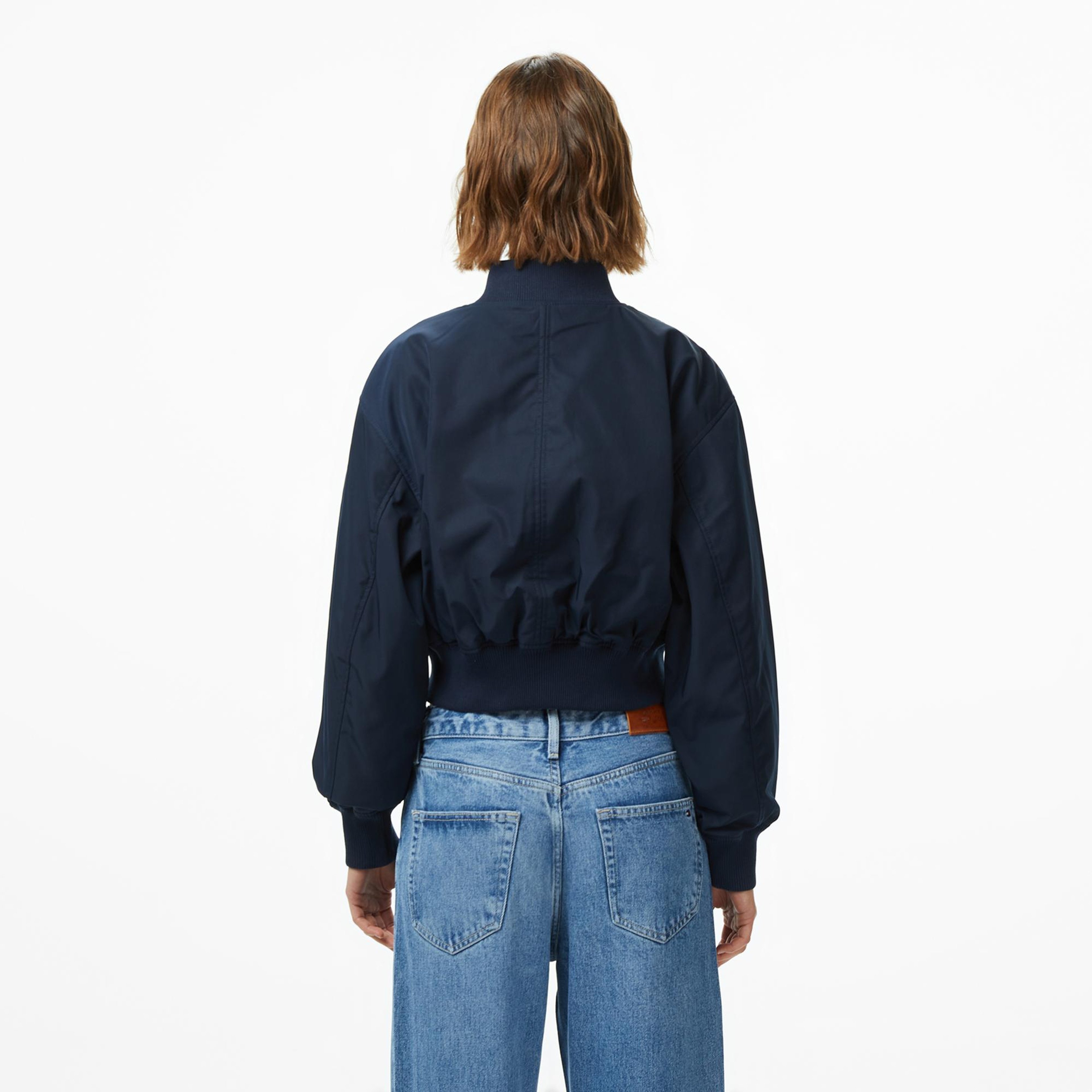 Tommy Hilfiger Nylon Regular Cropped Kadın Bomber Lacivert Ceket