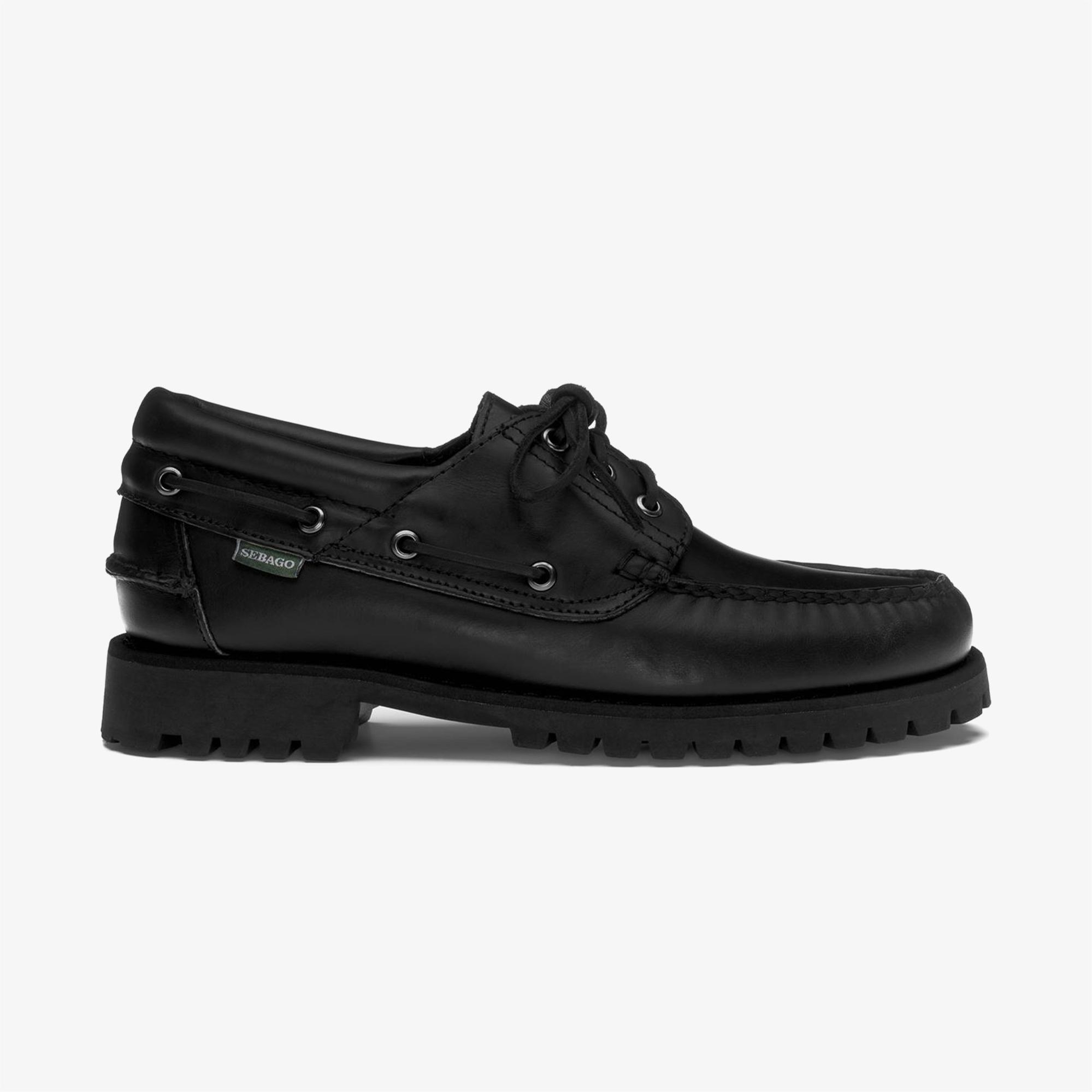 Sebago Acadia Waxy Erkek Siyah Deri Ayakkabı