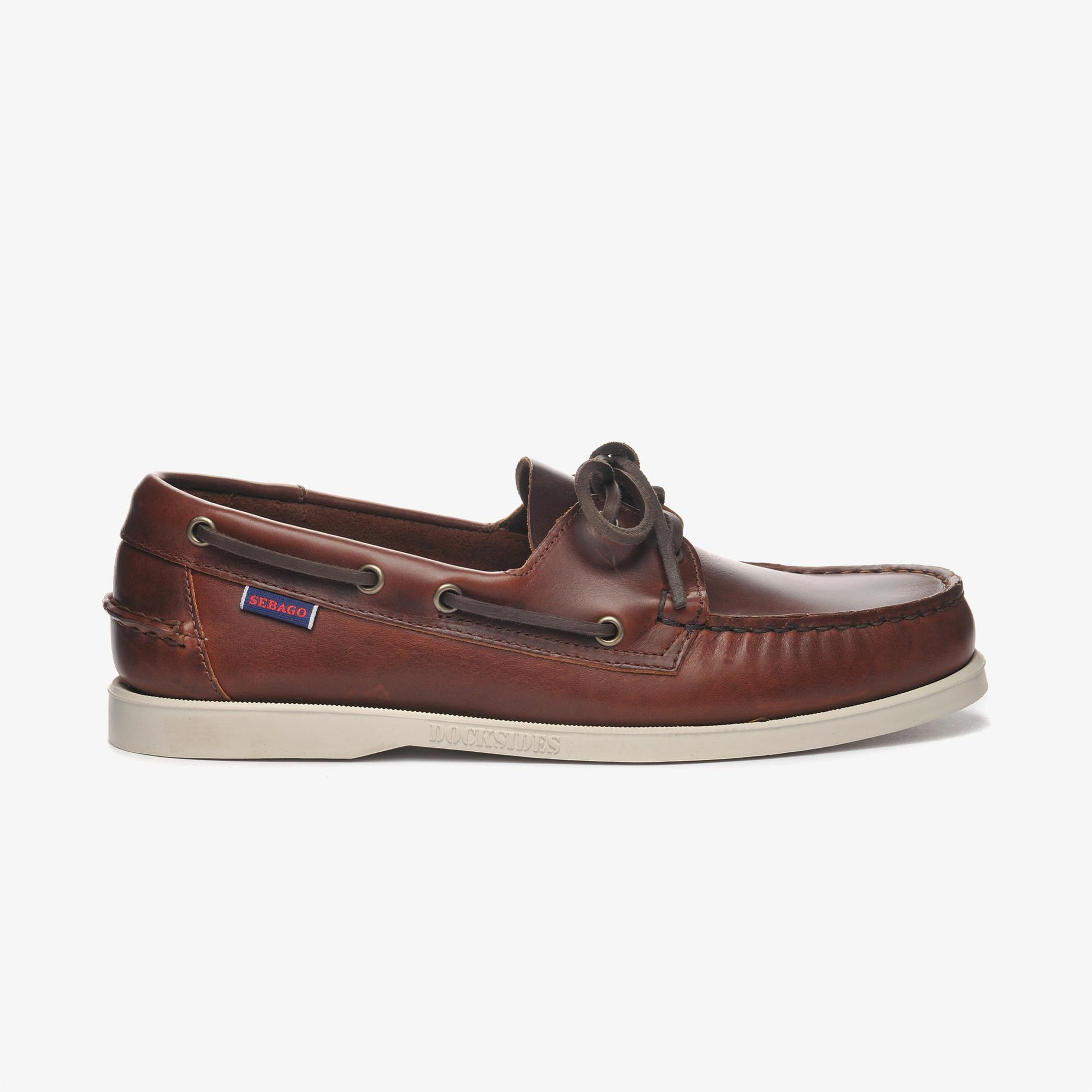Sebago Docksides Portland Waxed Erkek Kahverengi/Krem Deri Ayakkabı