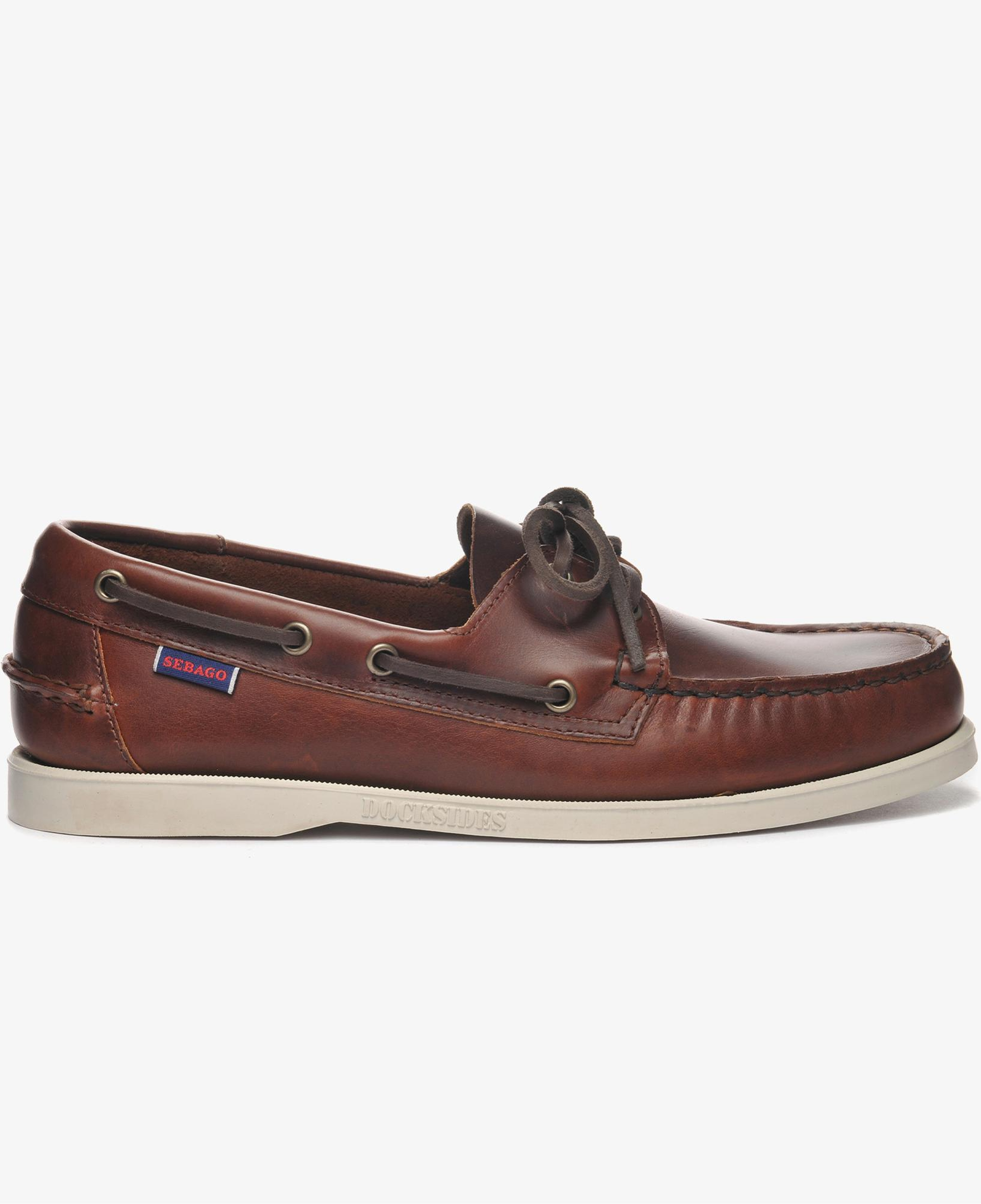 Sebago Docksides Portland Waxed Erkek Kahverengi/Krem Deri Ayakkabı