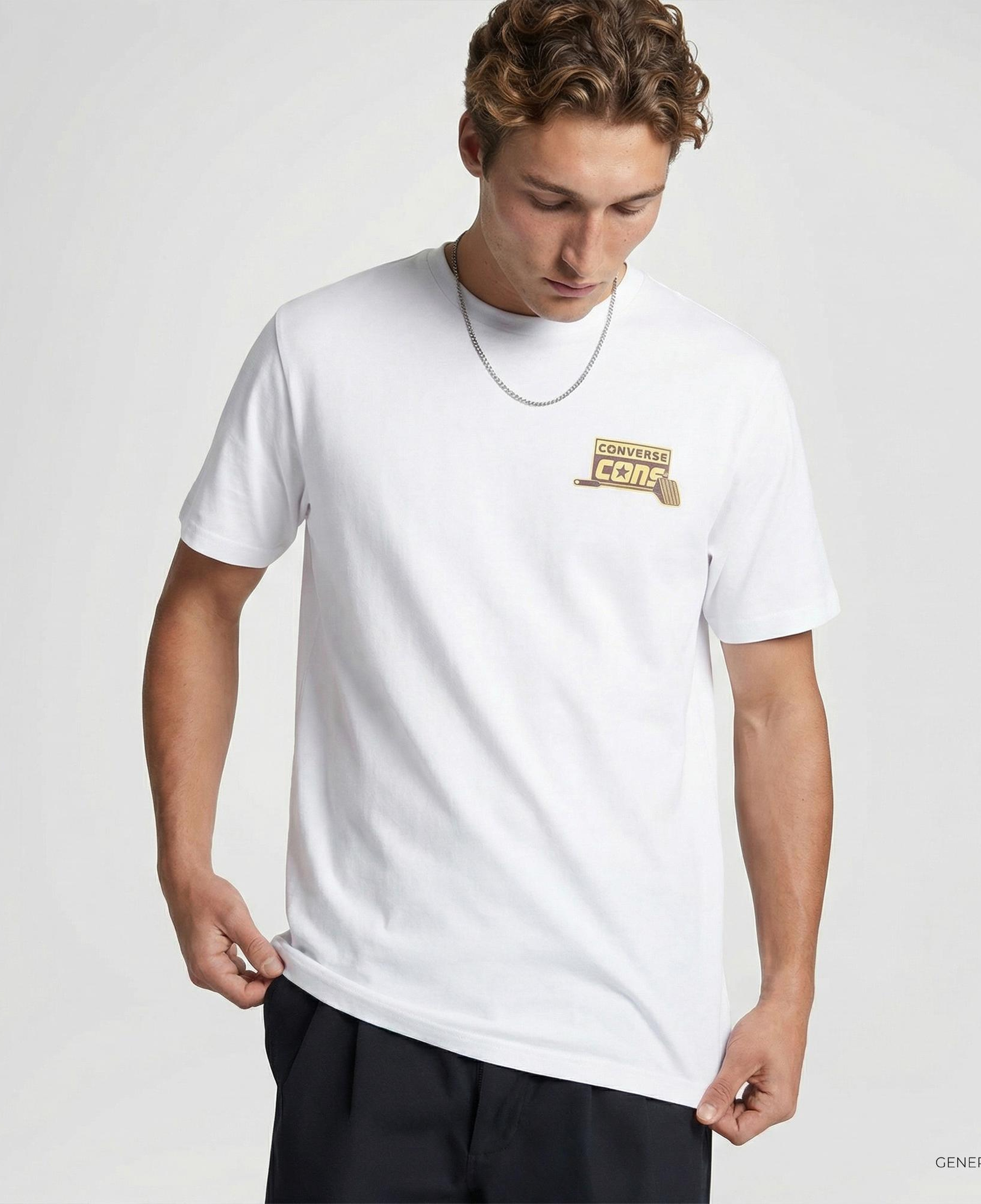 Converse Erkek Loose Fit Baskılı Beyaz T-Shirt