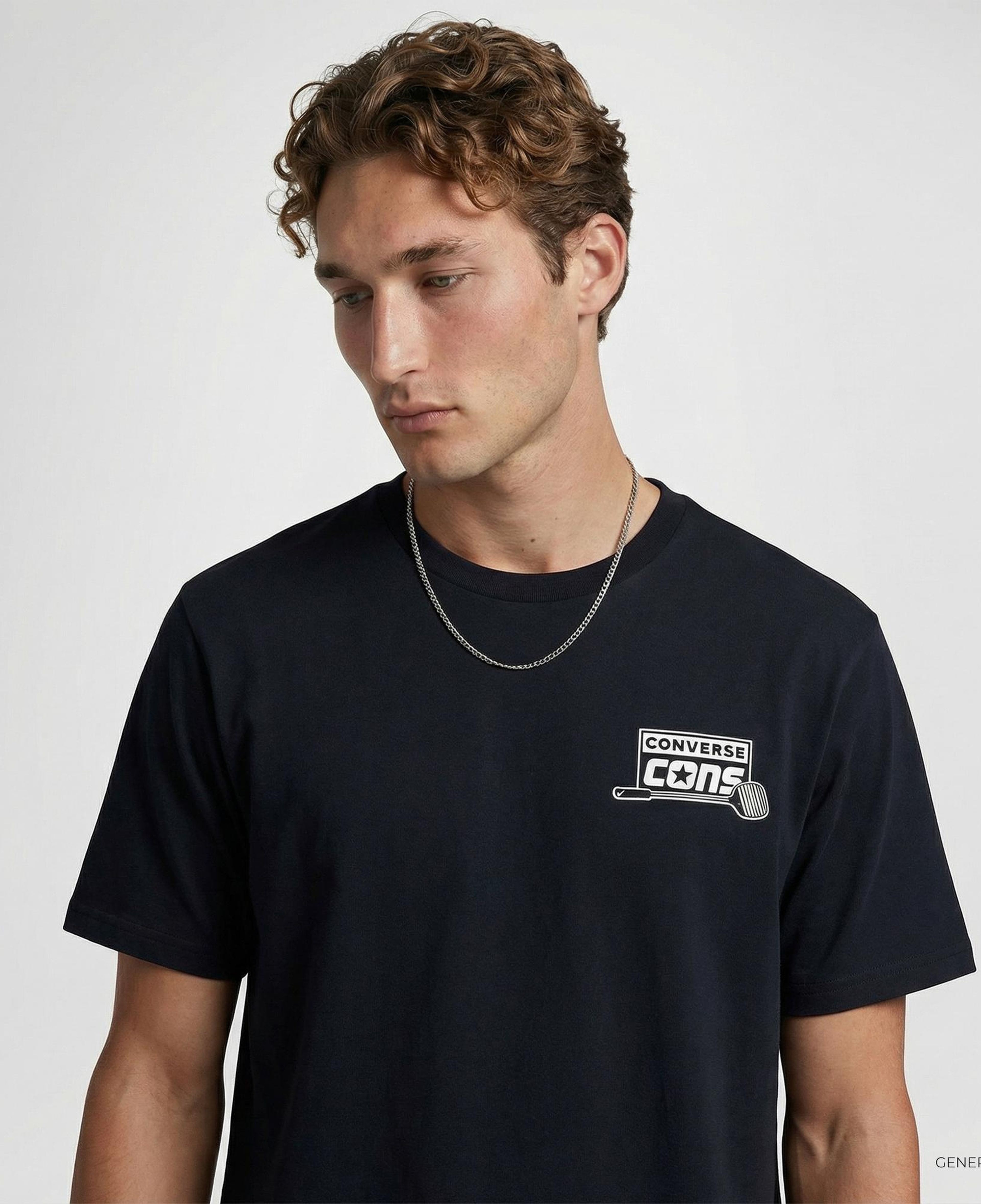 Converse Erkek Loose Fit Baskılı Siyah T-Shirt