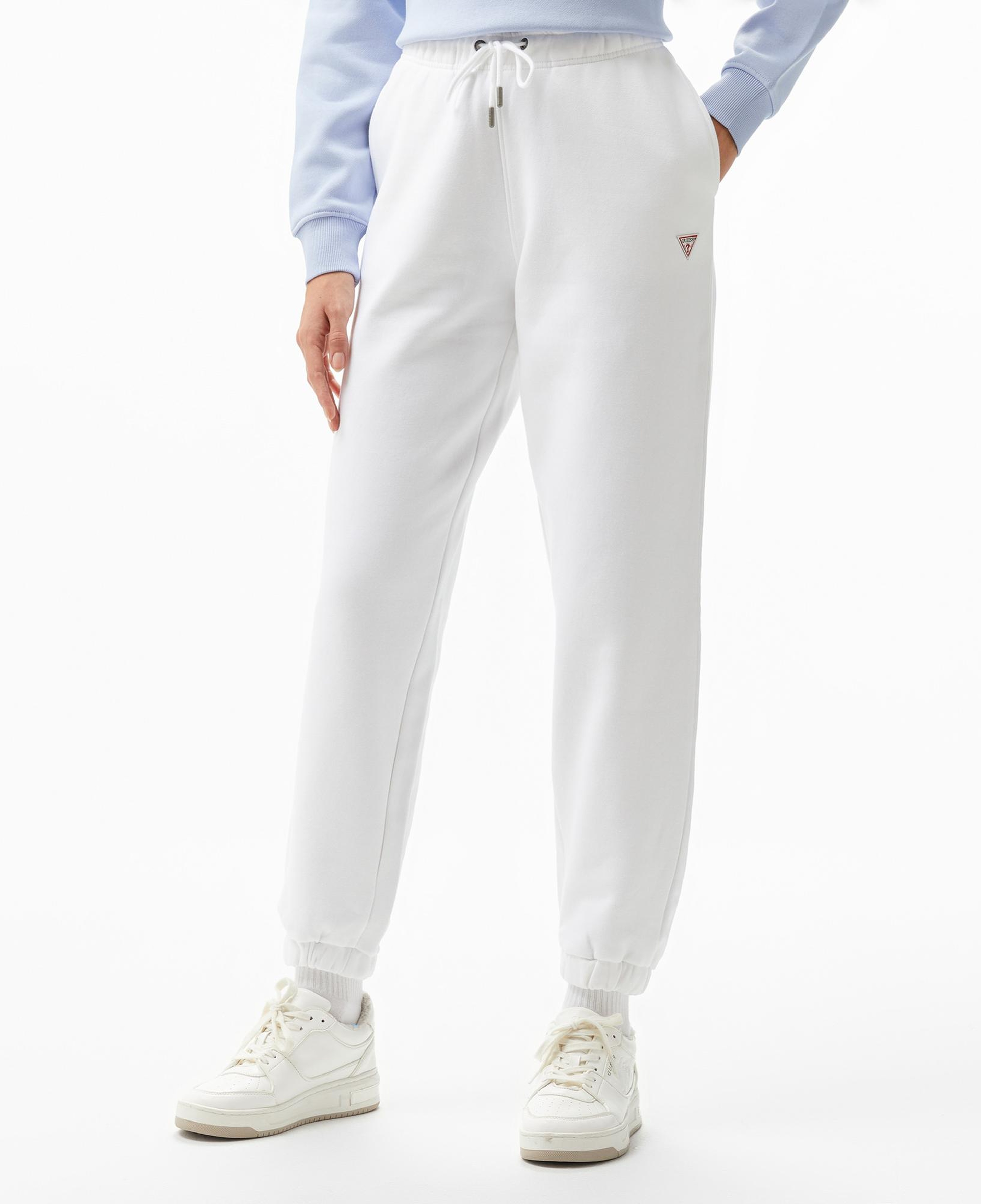 Guess Triangle Label Jo Organic Soft Fleece 350 Kadın Beyaz Eşofman Altı