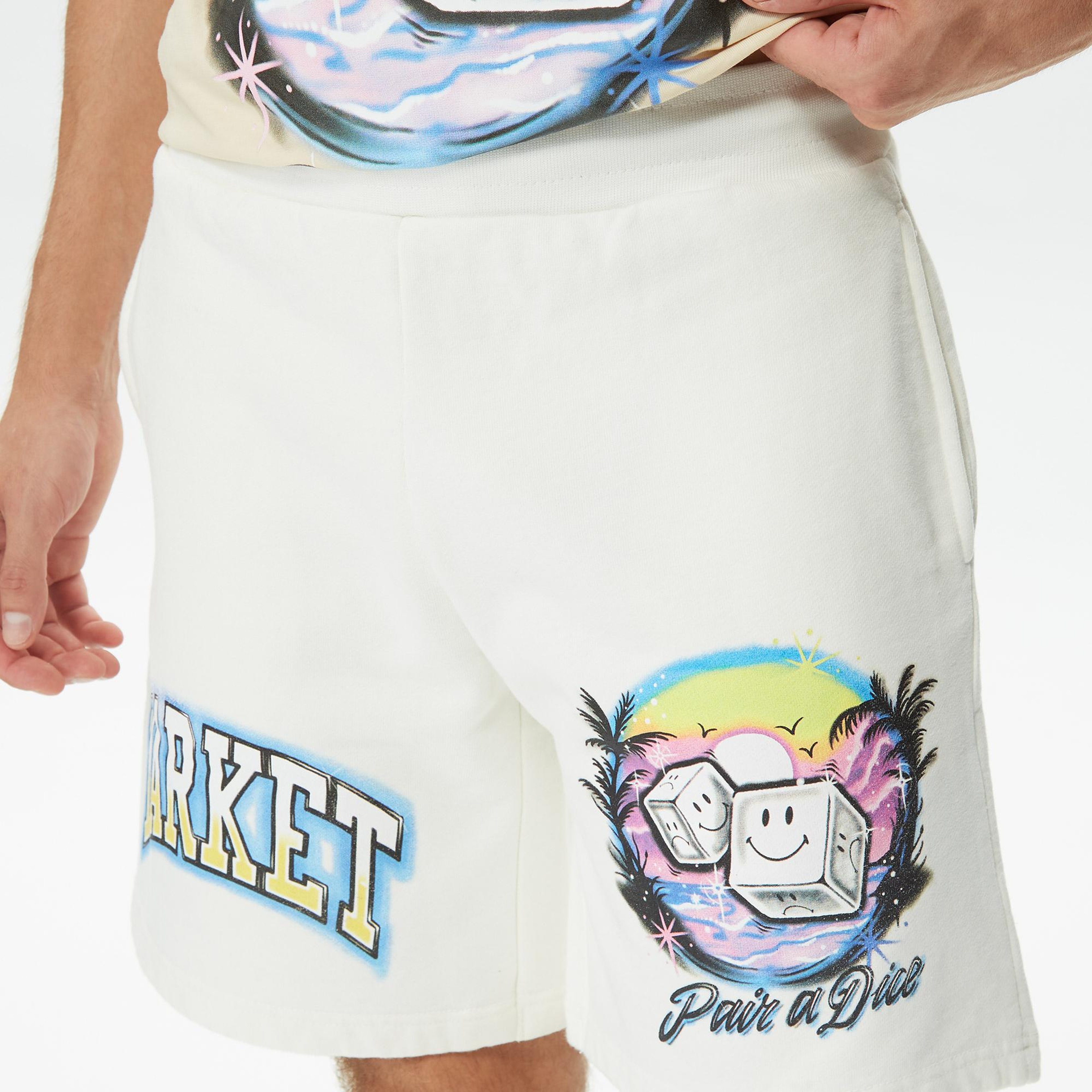 Market Smiley Pair Of Dice Erkek Beyaz Şort