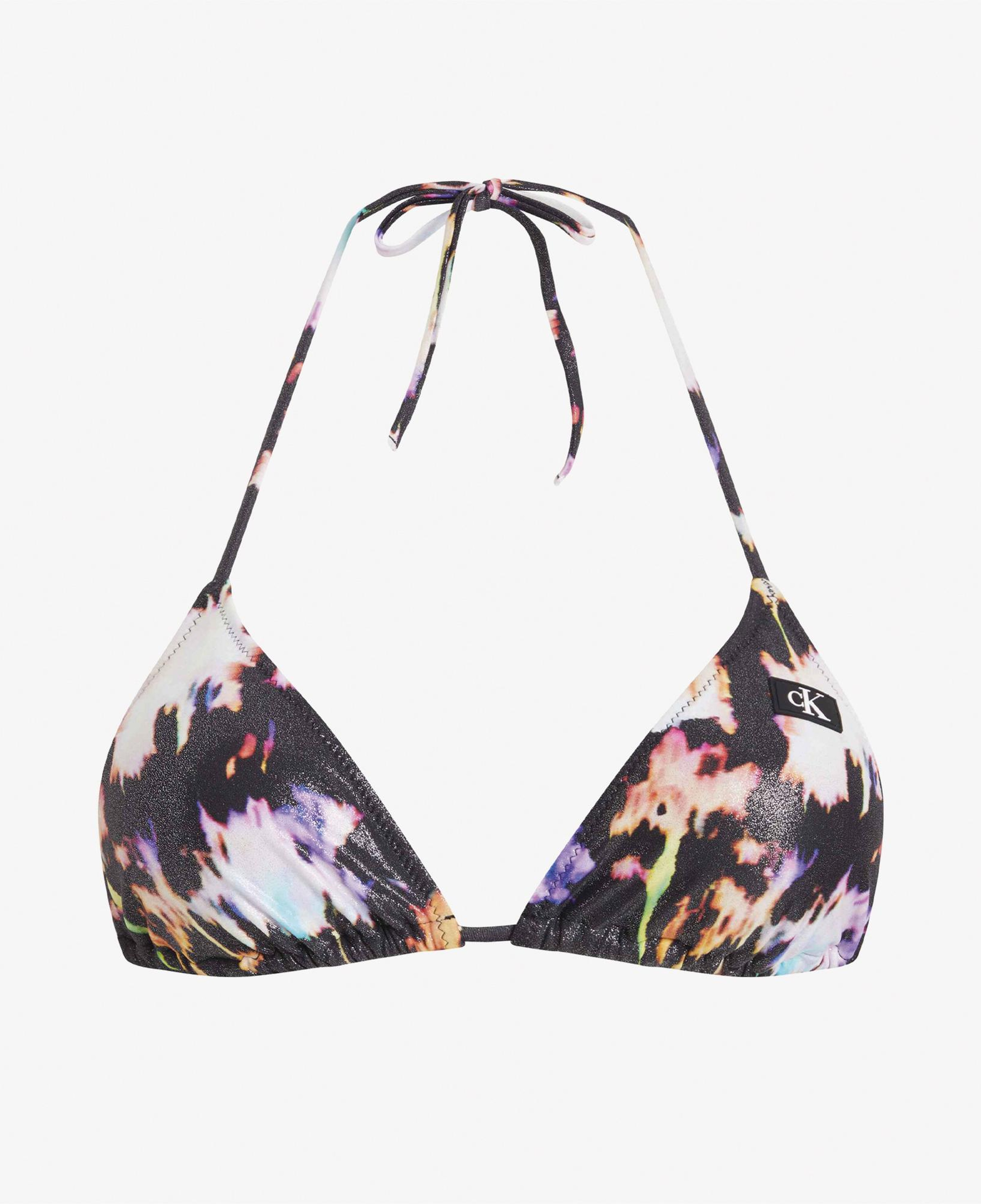 Calvin Klein Monogram Foil Kadın Siyah Bikini Üstü