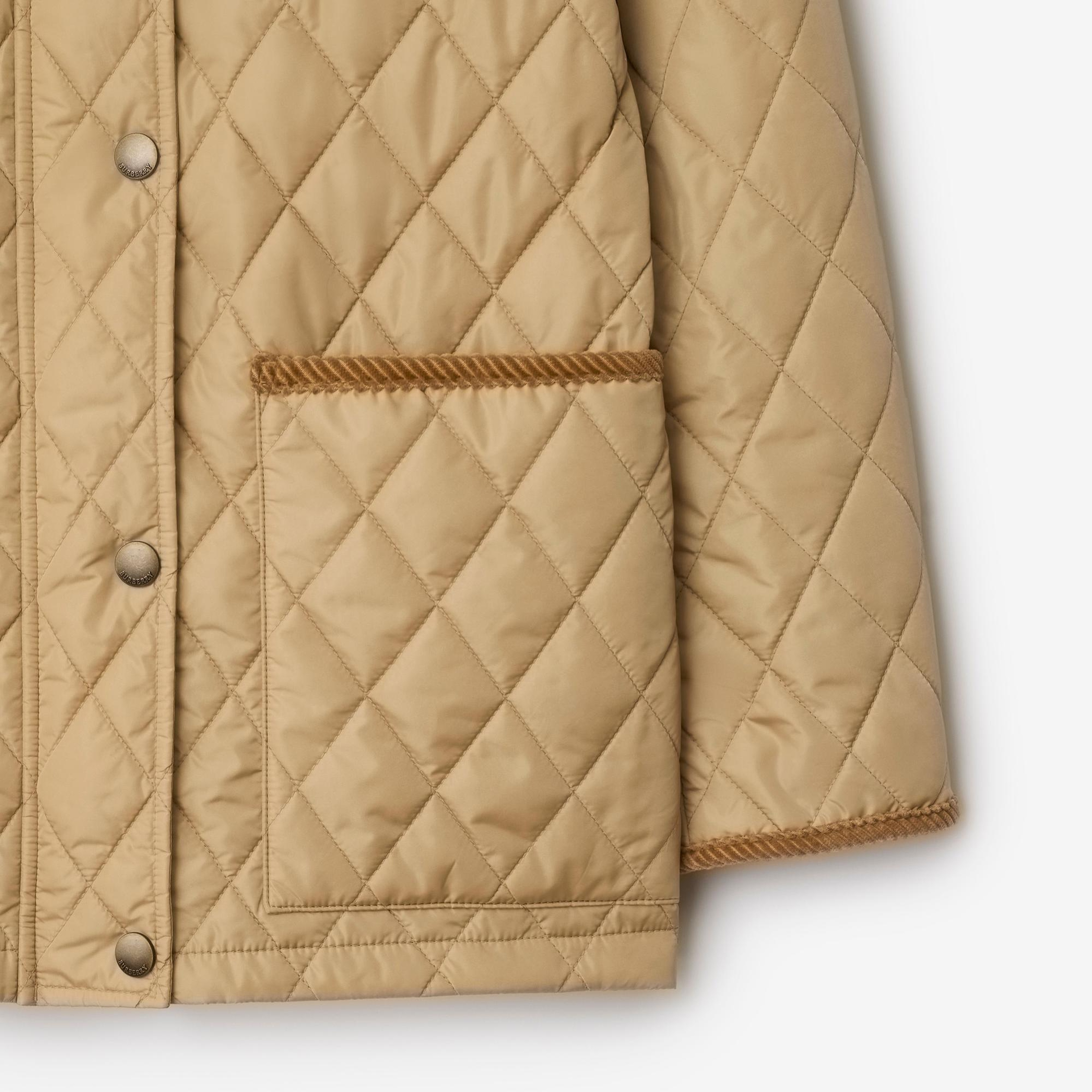 Burberry Quilted Nylon Barn Kadın Bej Mont