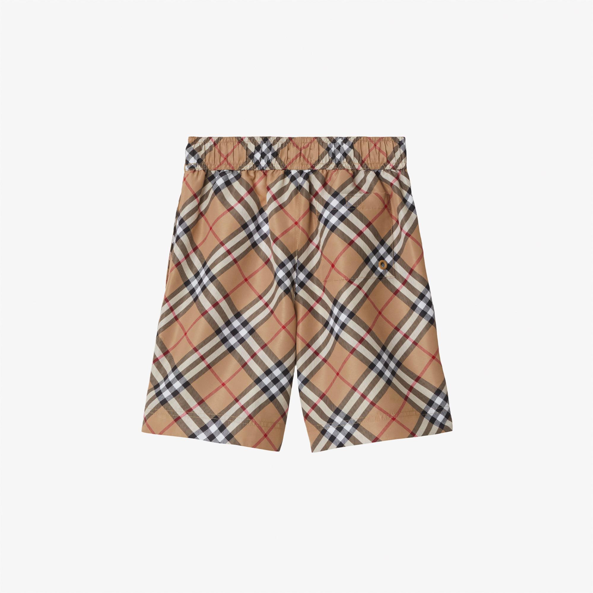 Burberry Check Çocuk Bej Deniz Şortu