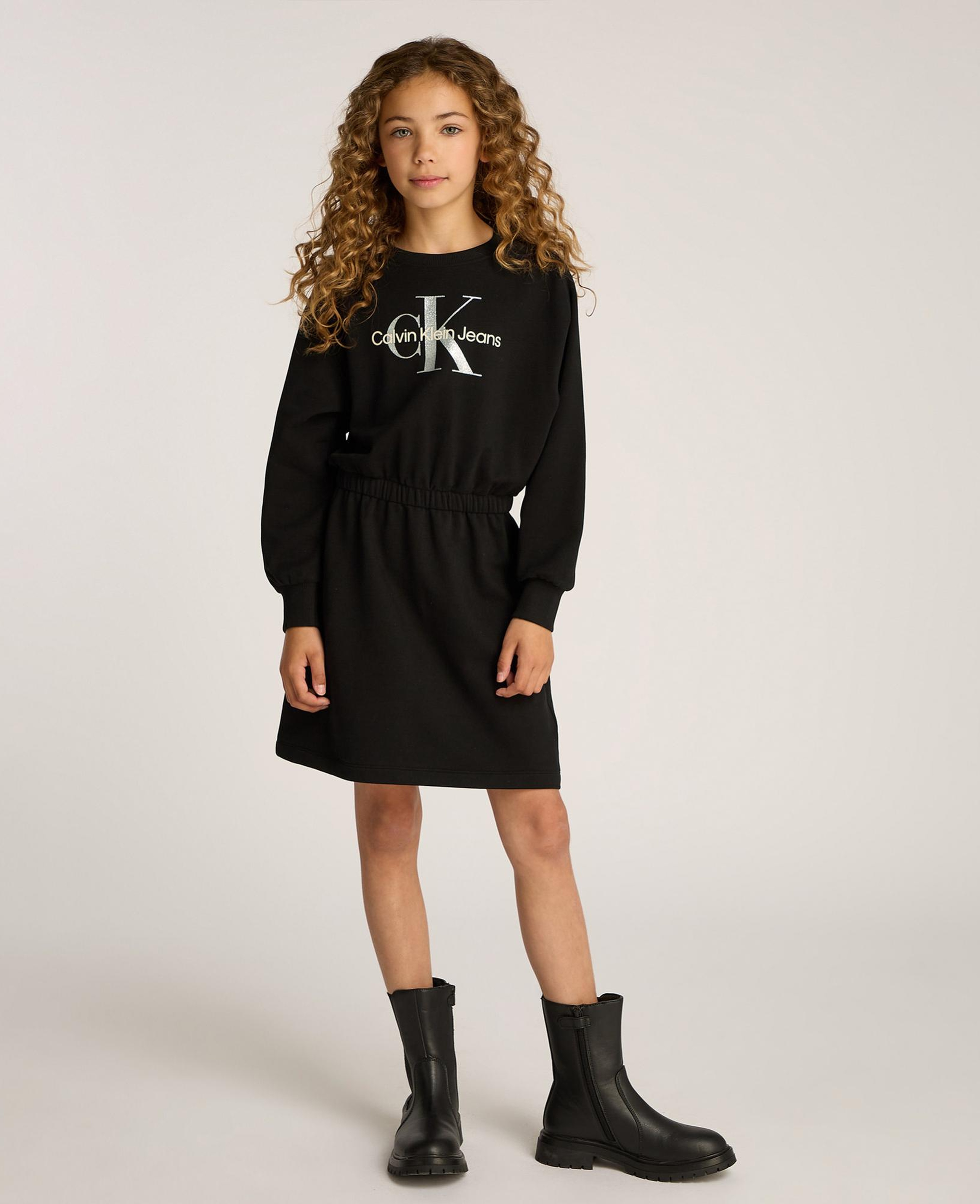 Calvin Klein Glitter Monologo Çocuk Siyah Elbise
