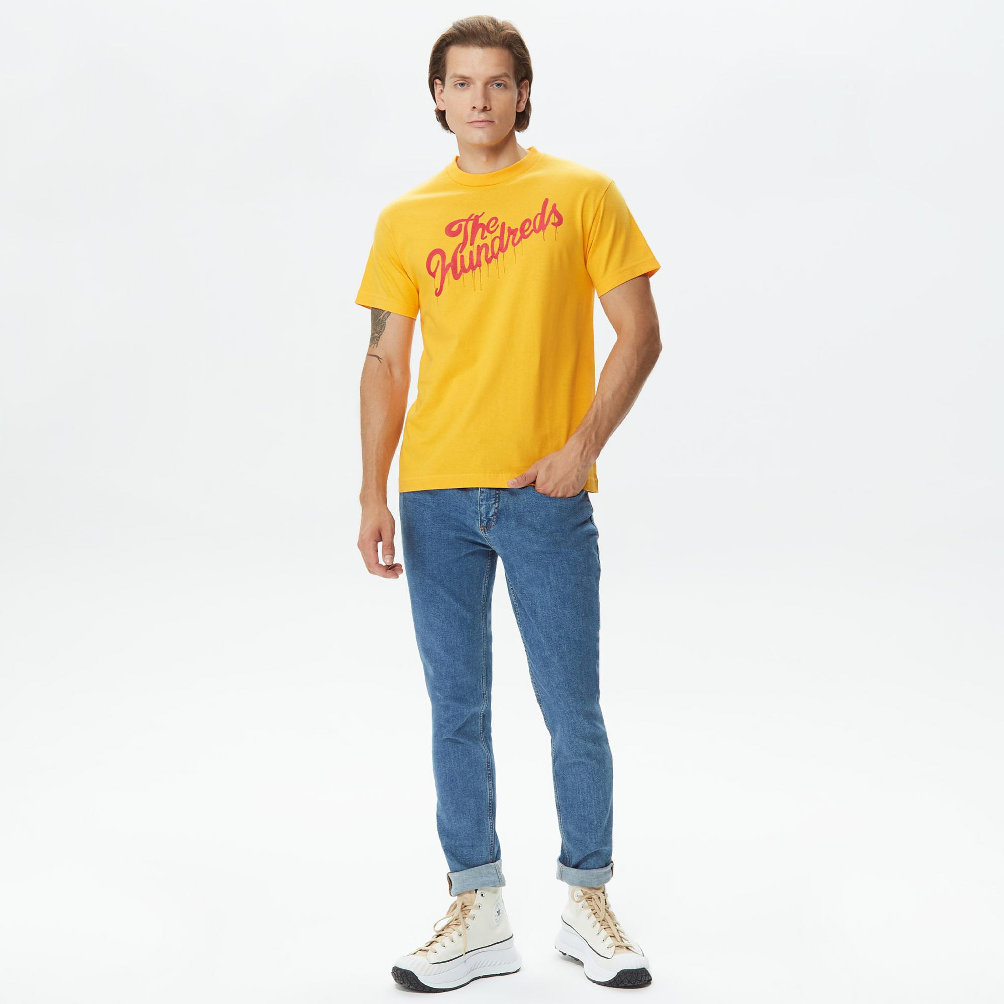 The Hundreds Drip Slant Erkek Sarı T-Shirt