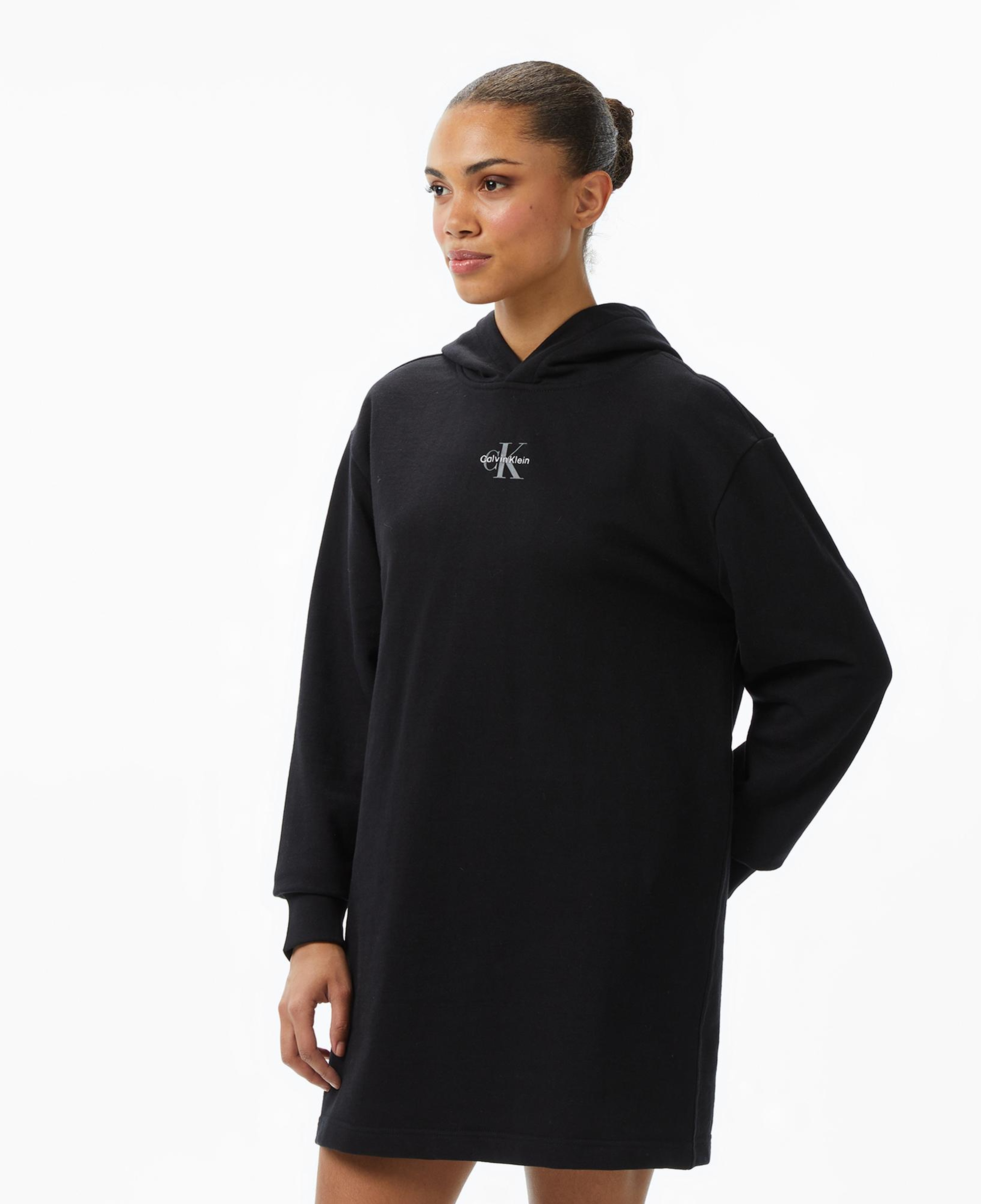 Calvin Klein Monologo Premium Terry  Kadın Siyah Elbise