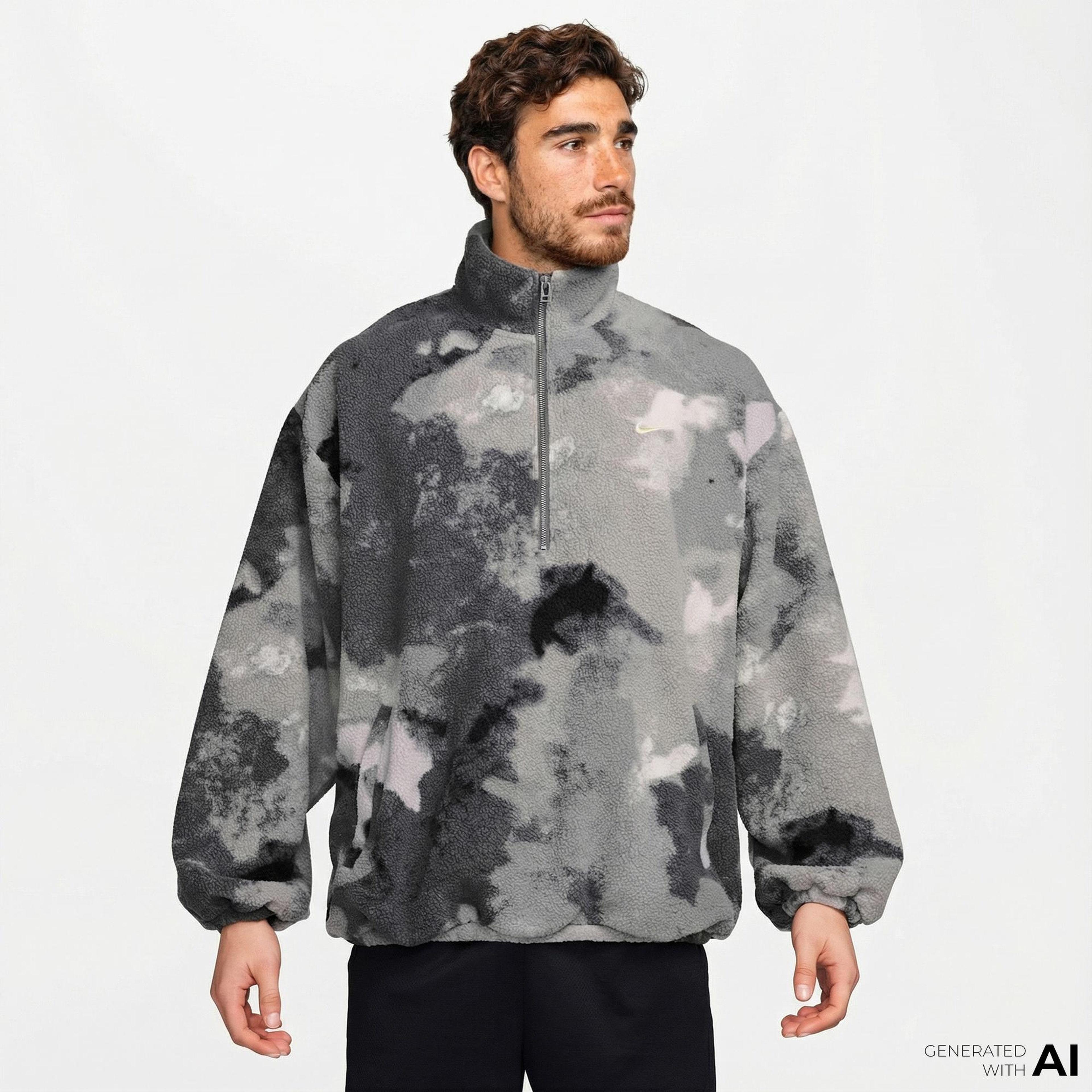 Nike Therma-Fit Sherpa Erkek Gri Ceket