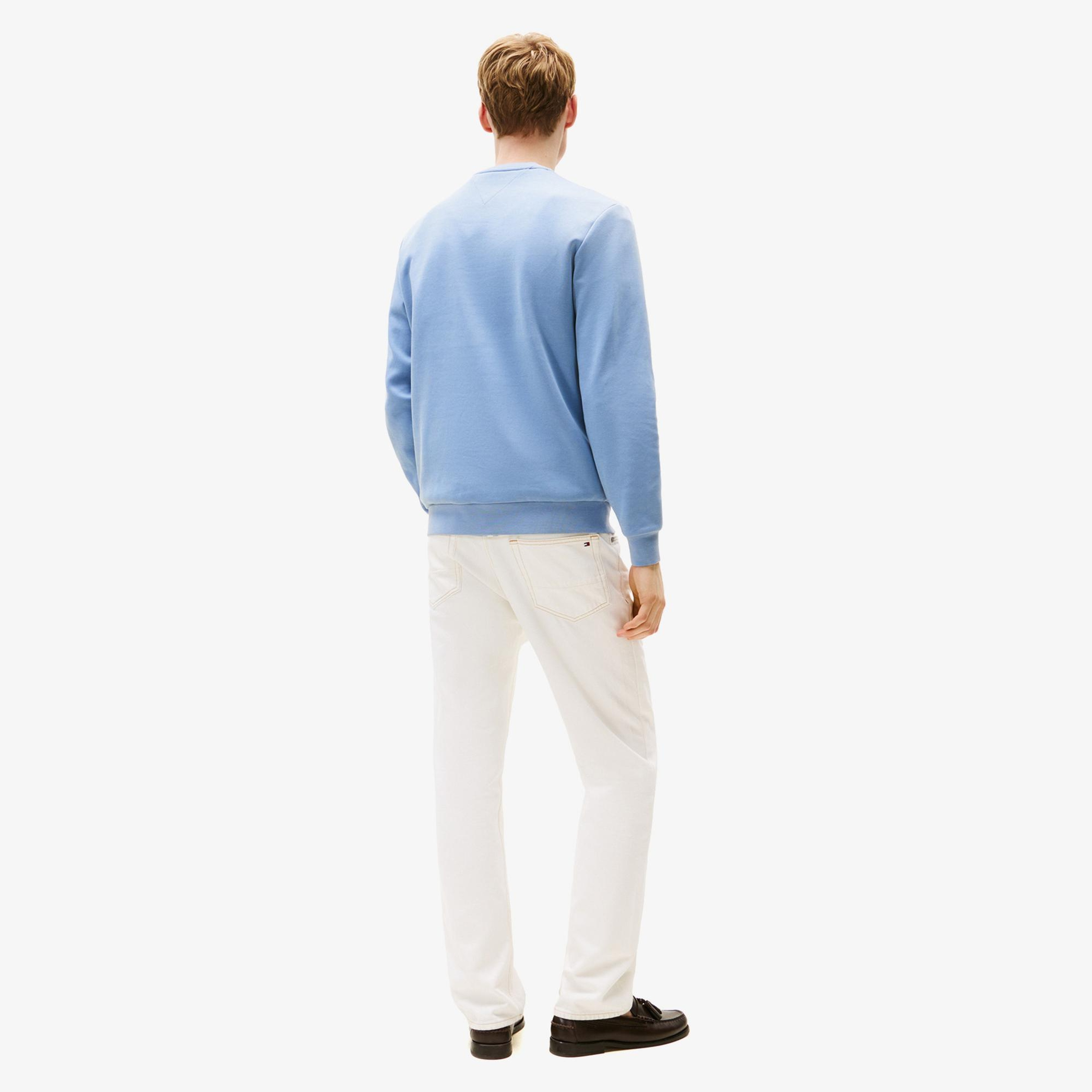 Tommy Hilfiger Essential Intechno Yuvarlak Yaka Erkek Mavi Sweatshirt