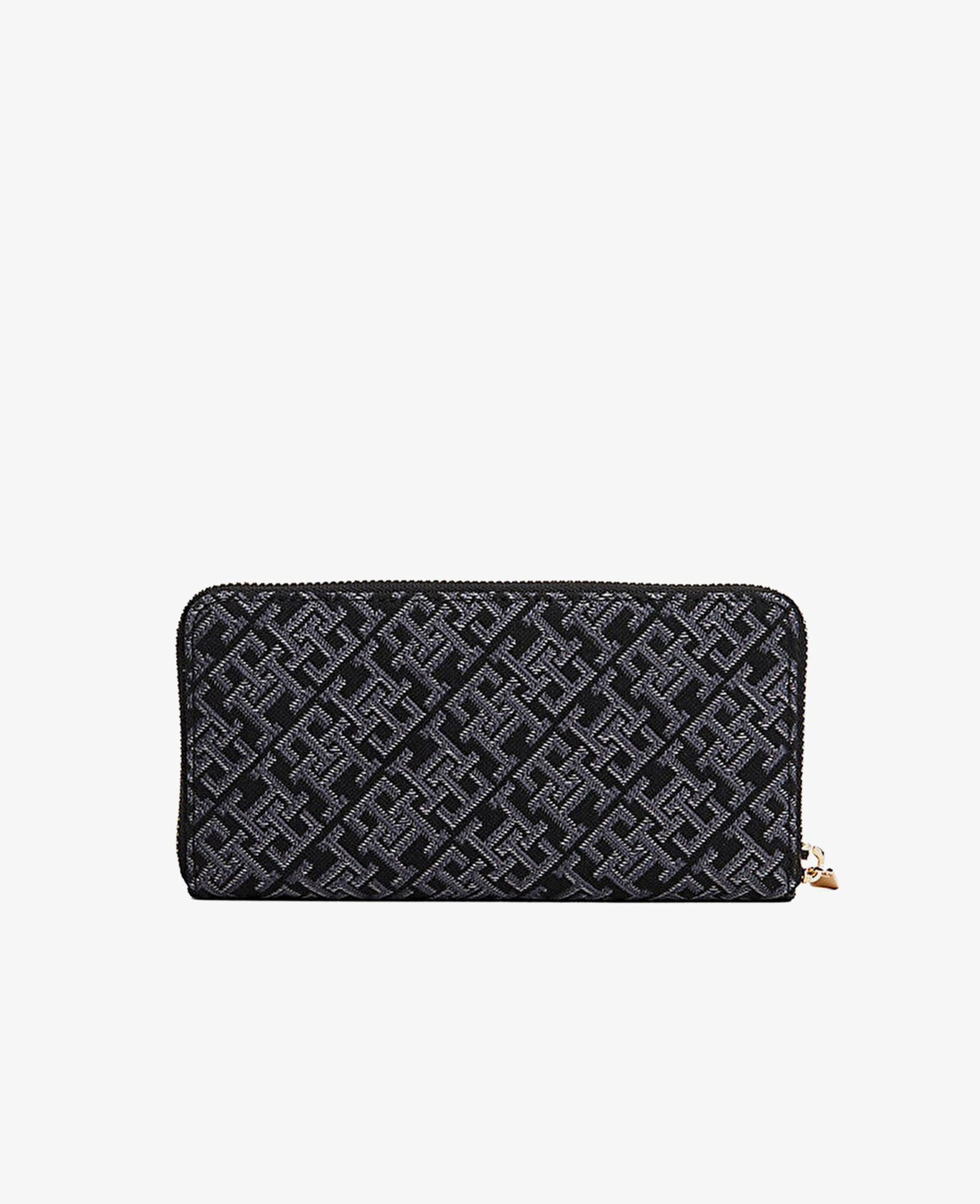 Tommy Hilfiger İcon Jacquard Kadın Siyah Cüzdan