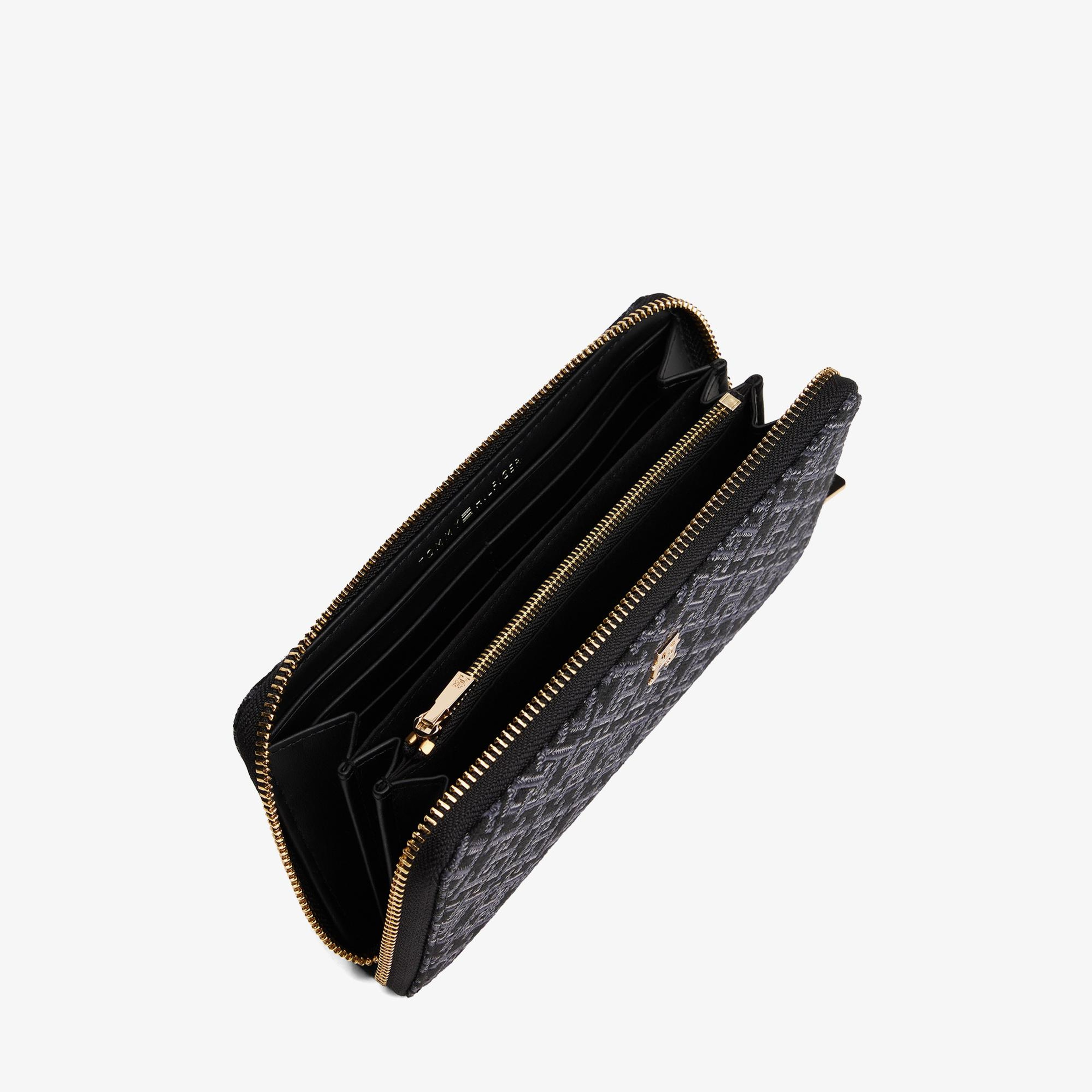 Tommy Hilfiger İcon Jacquard Kadın Siyah Cüzdan