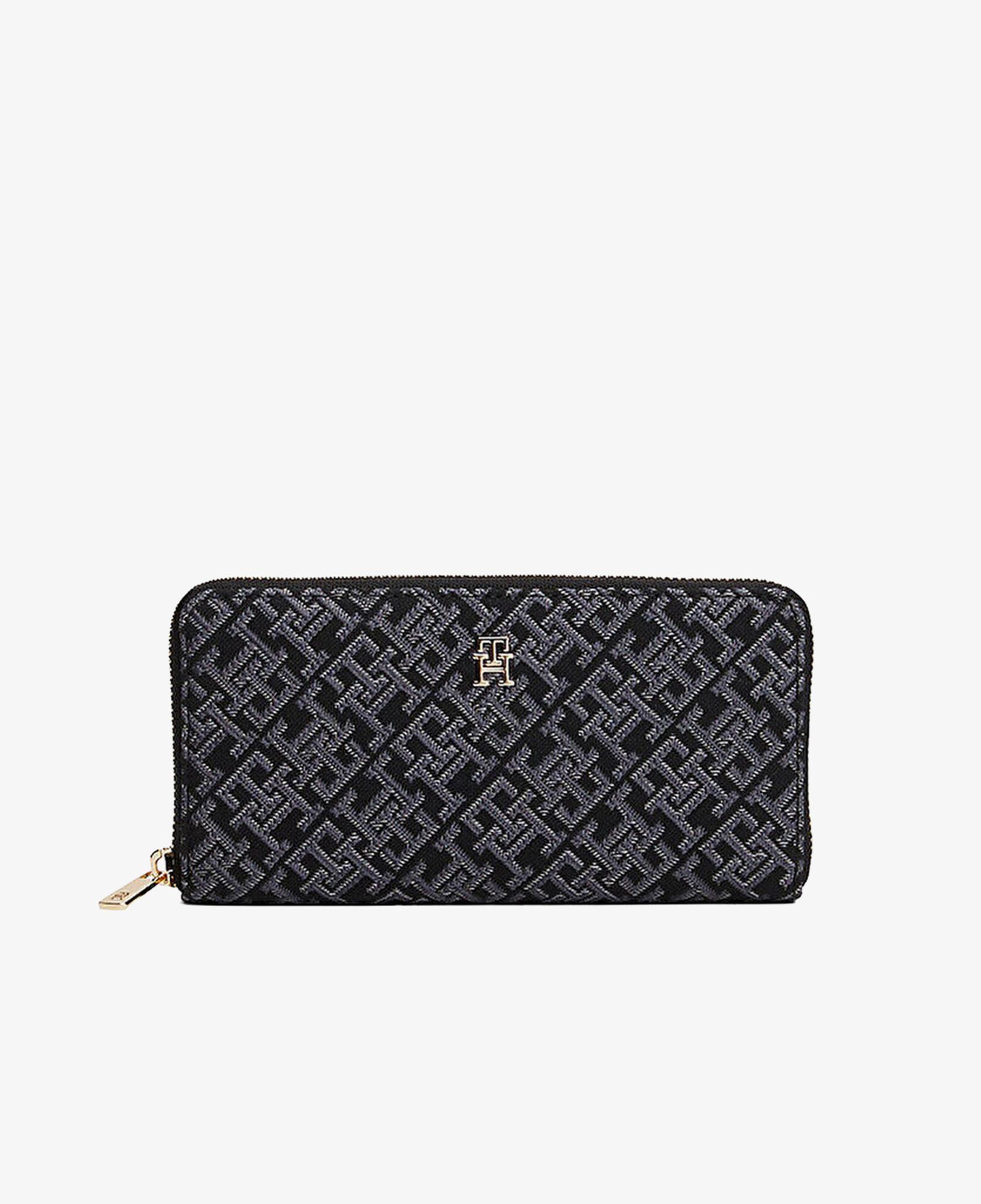 Tommy Hilfiger İcon Jacquard Kadın Siyah Cüzdan