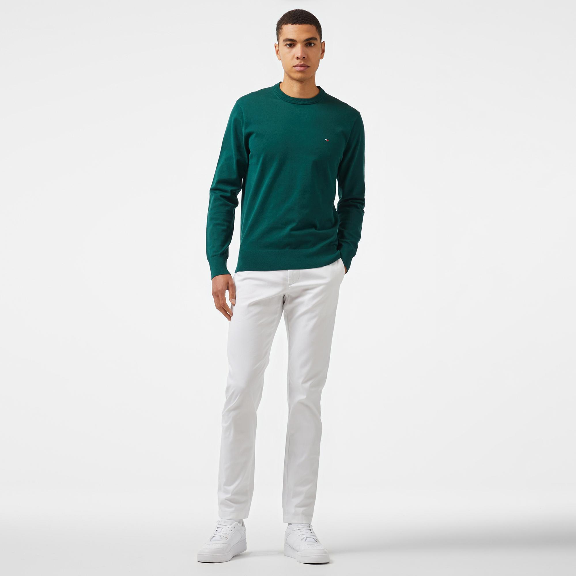 Tommy Hilfiger 1985 Crew Neck Erkek Yeşil Kazak