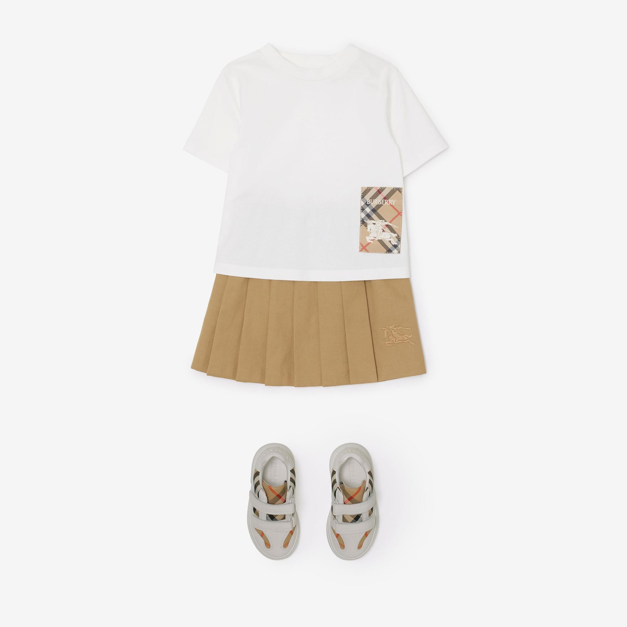 Burberry Ada Pleated Cotton Blend Çocuk Bej Etek