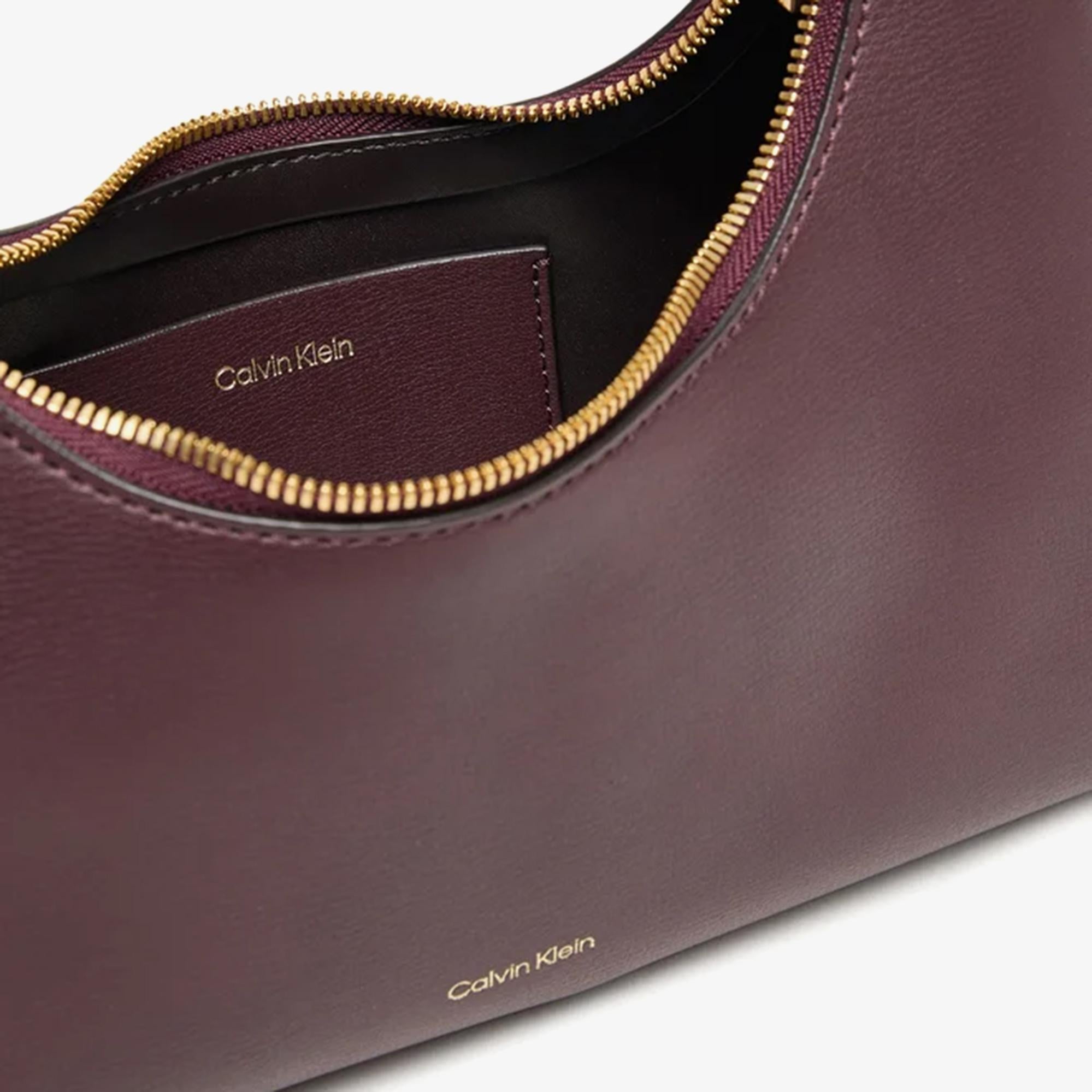 Calvin Klein Foil Logo Kadın Bordo El Çantası