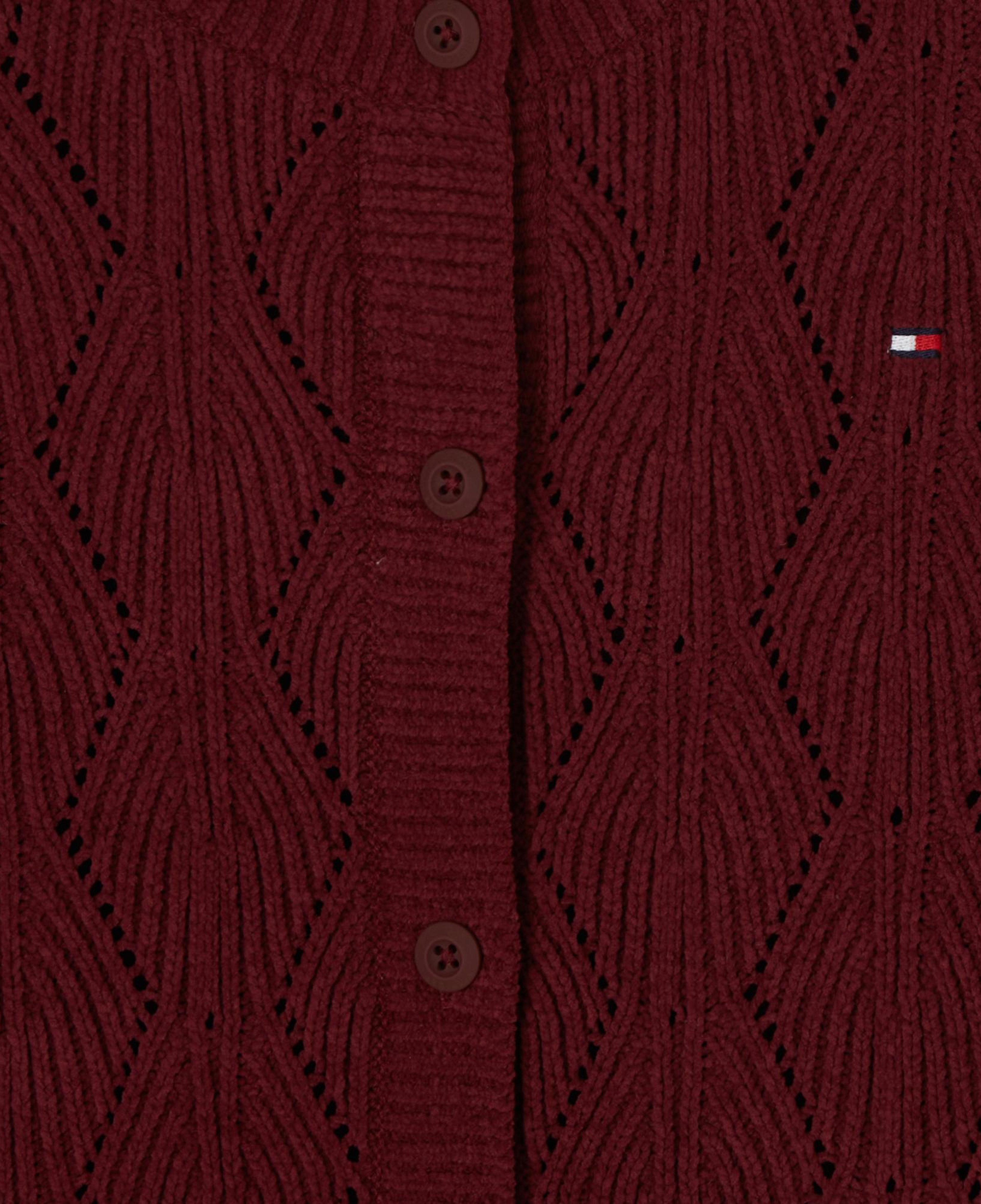 Tommy Hilfiger Chenılle Çocuk Bordo Hırka