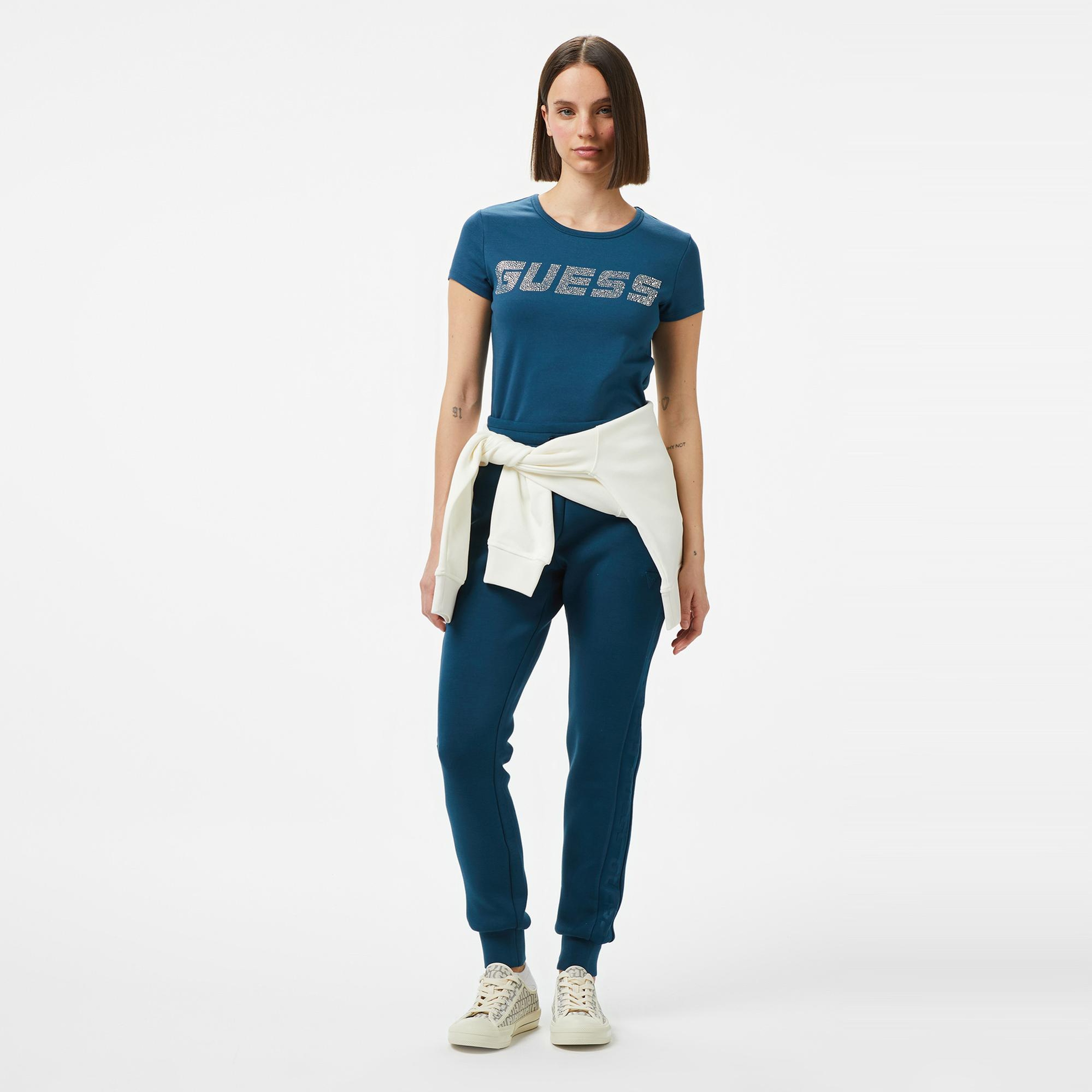 Guess Allie Scuba Jogger Kadın Mavi Eşofman Altı