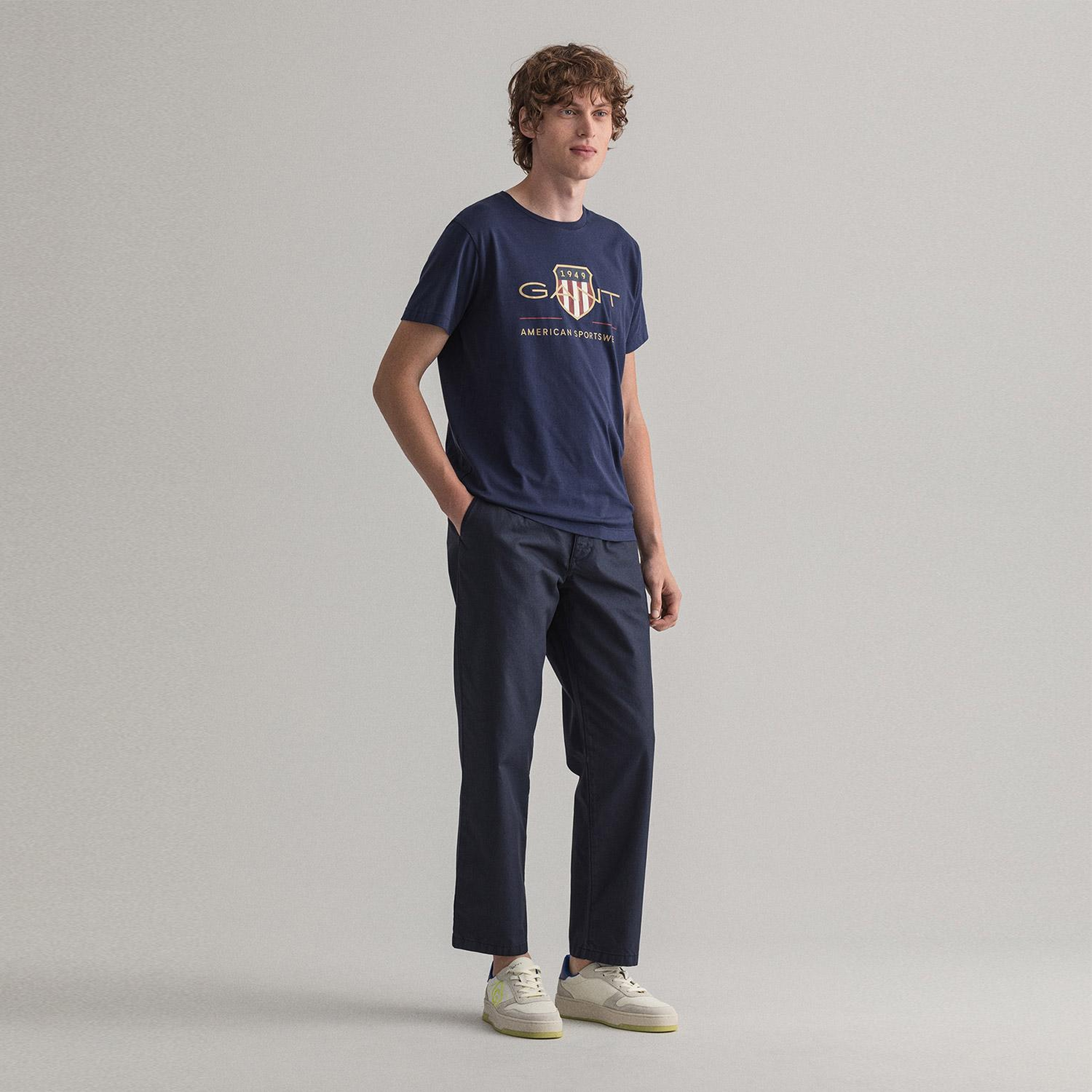 GANT Erkek Lacivert Regular Fit T-Shirt