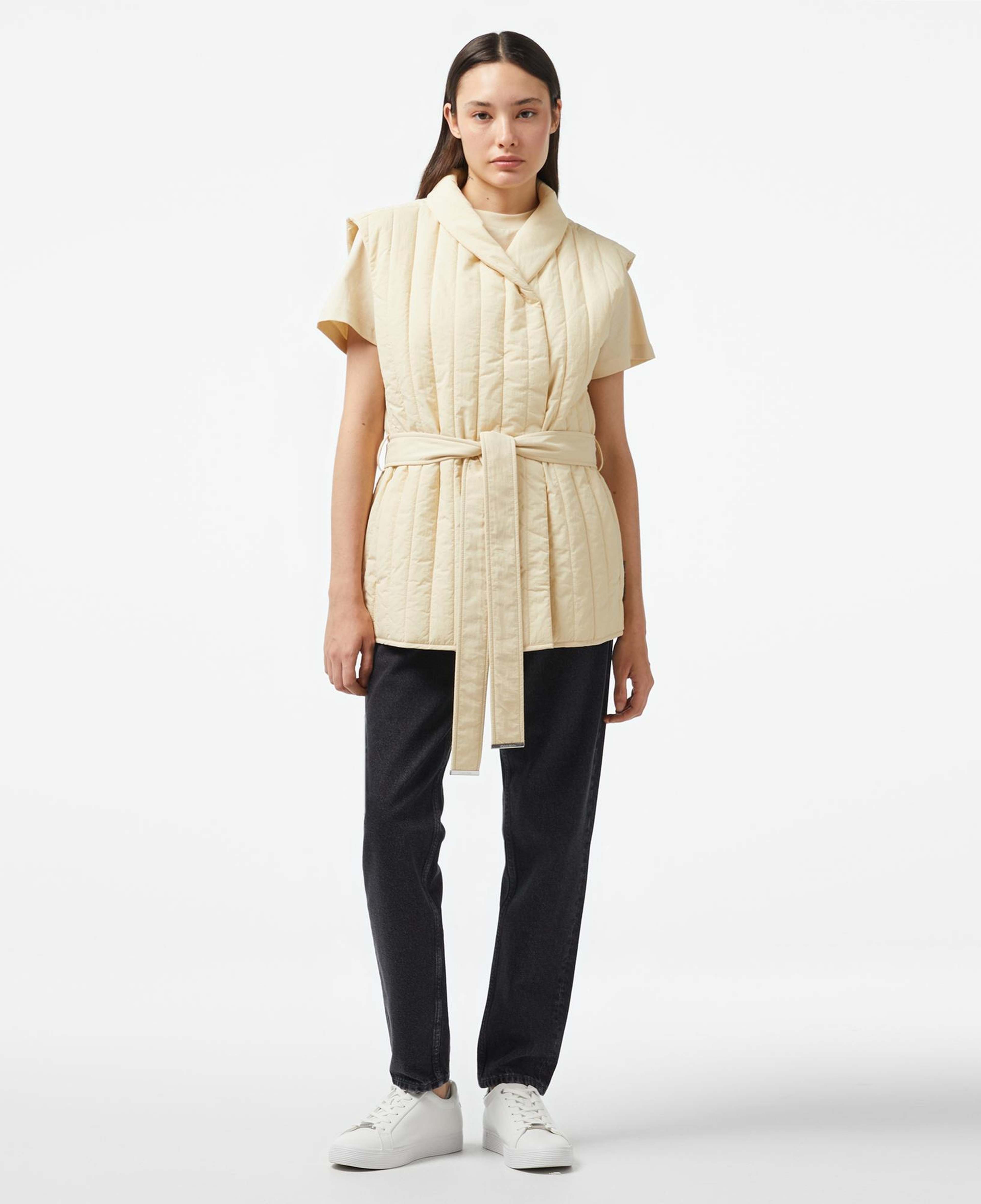 Calvin Klein Padded Vertıcal Quilt Vest Kadın Gri Yelek