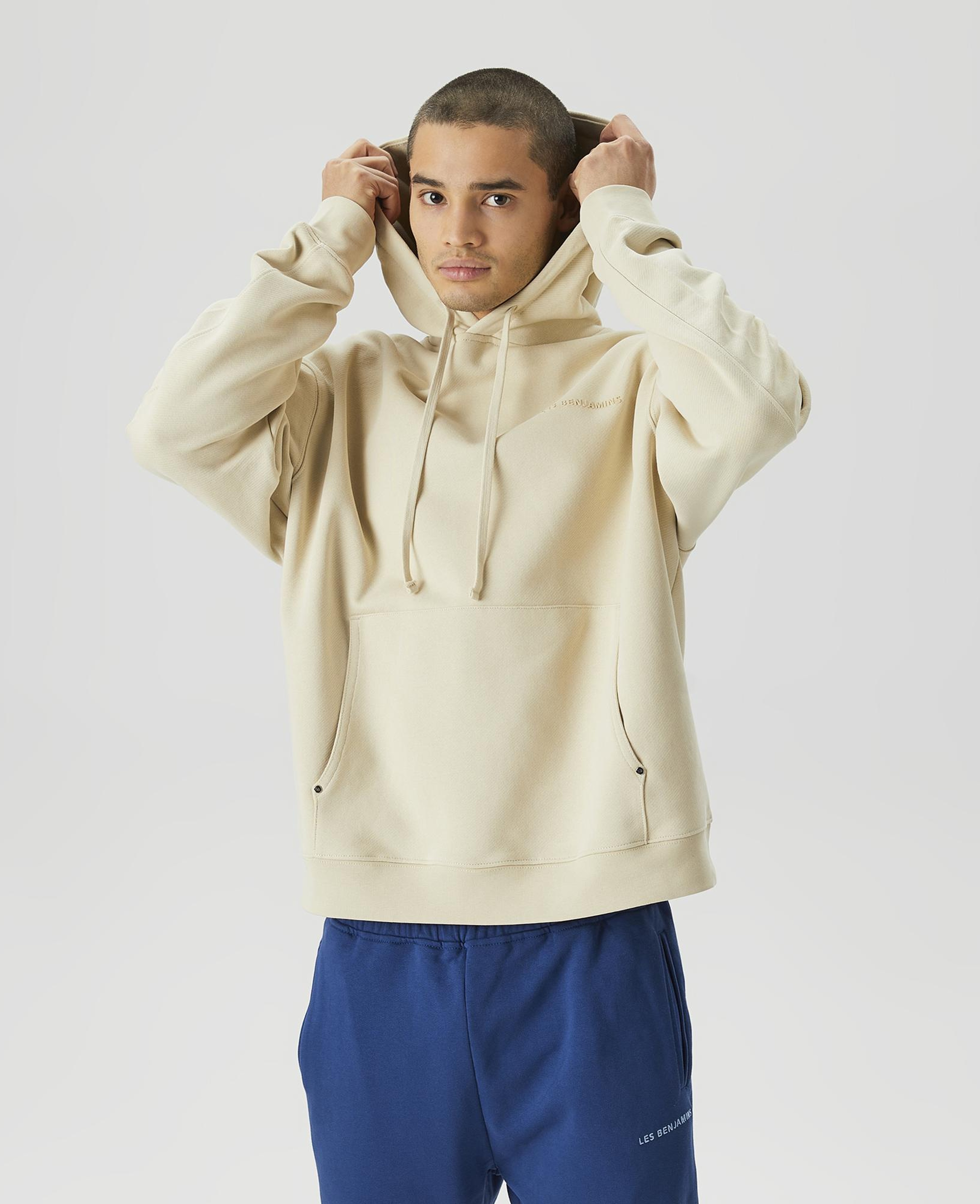 Les Benjamins 405 Erkek Krem Rengi Hoodie Sweatshirt
