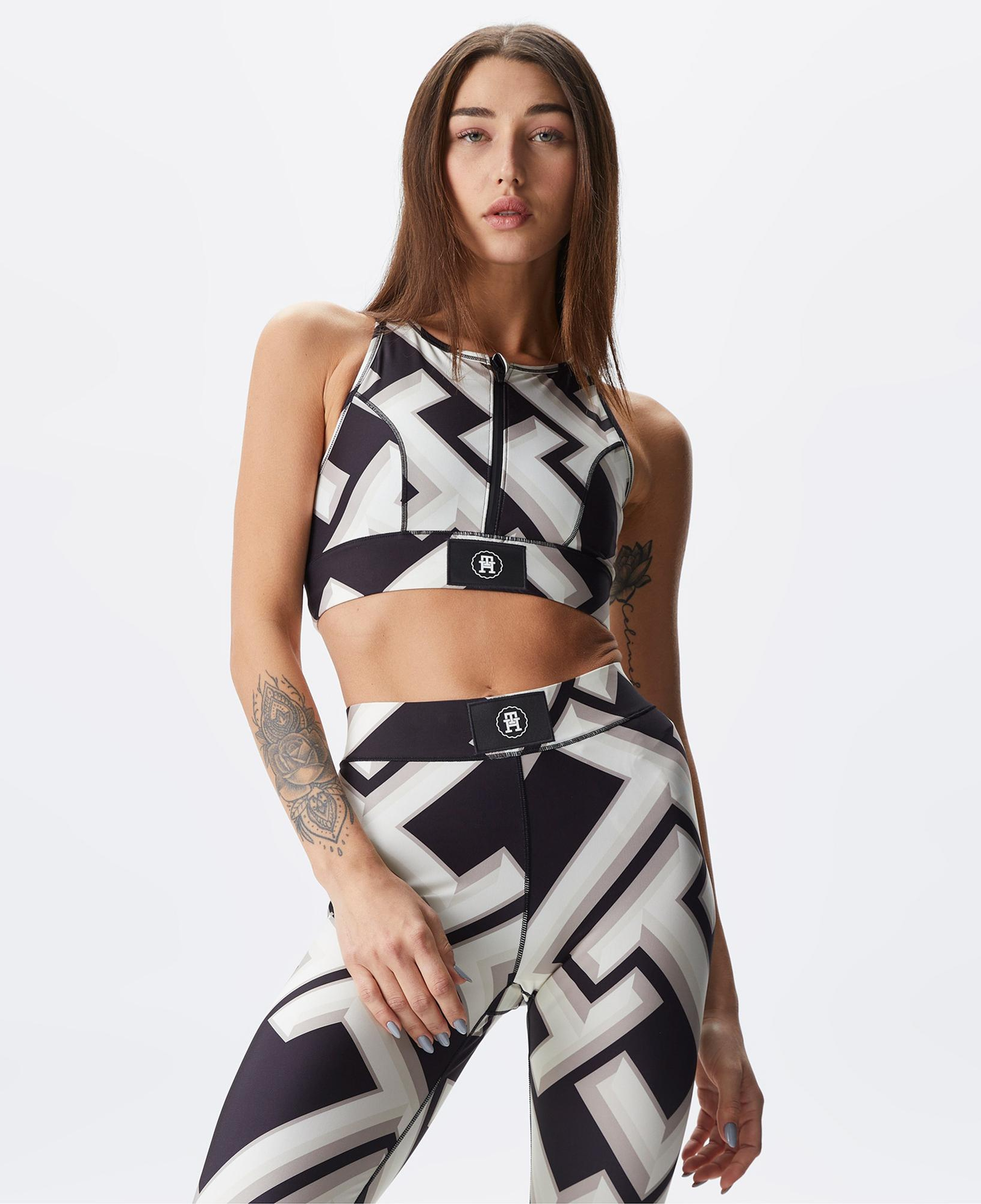 Tommy Hilfiger Mid Zip Bra Kadın Siyah Bra