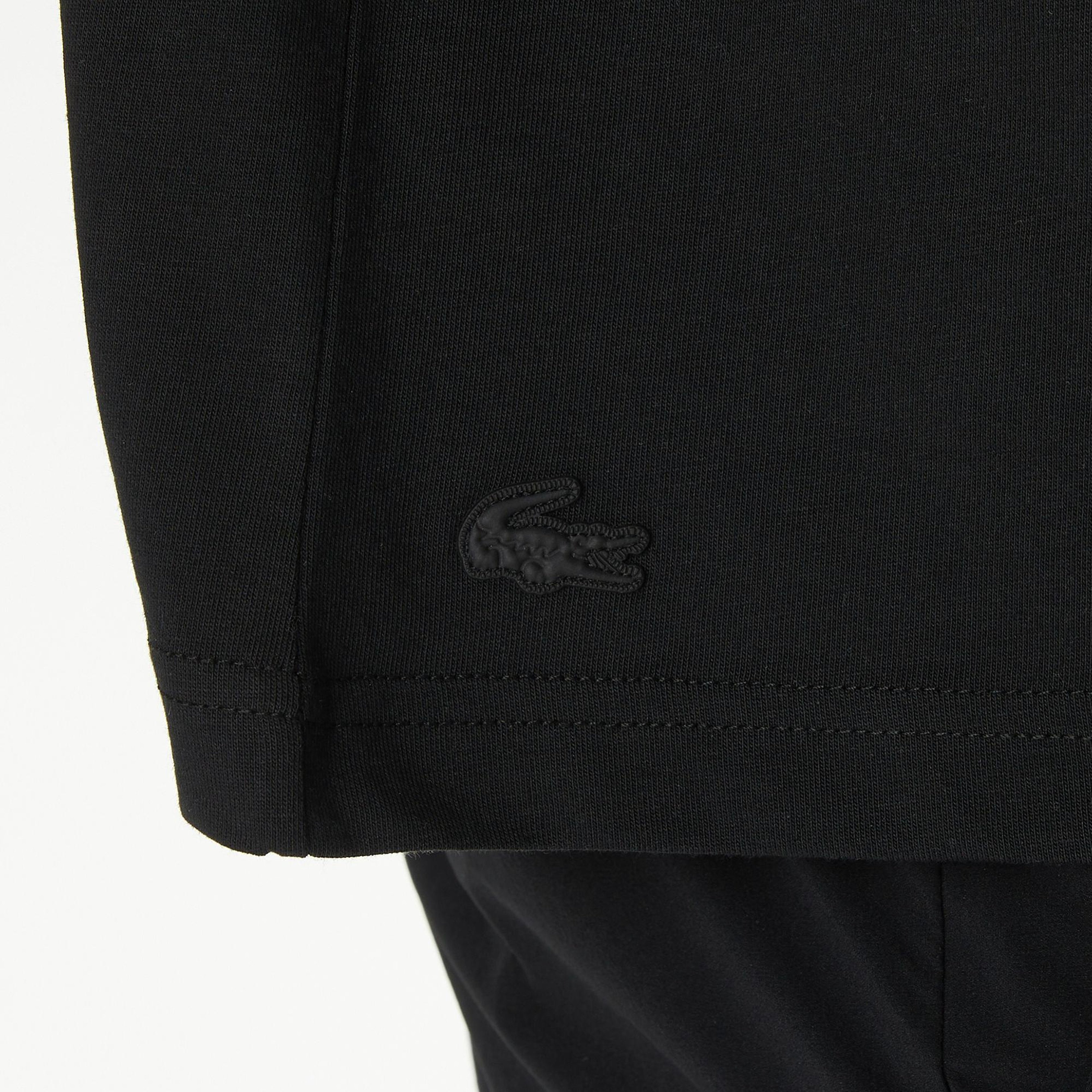 Lacoste Erkek Relaxed Fit Bisiklet Yaka Baskılı Siyah T-Shirt