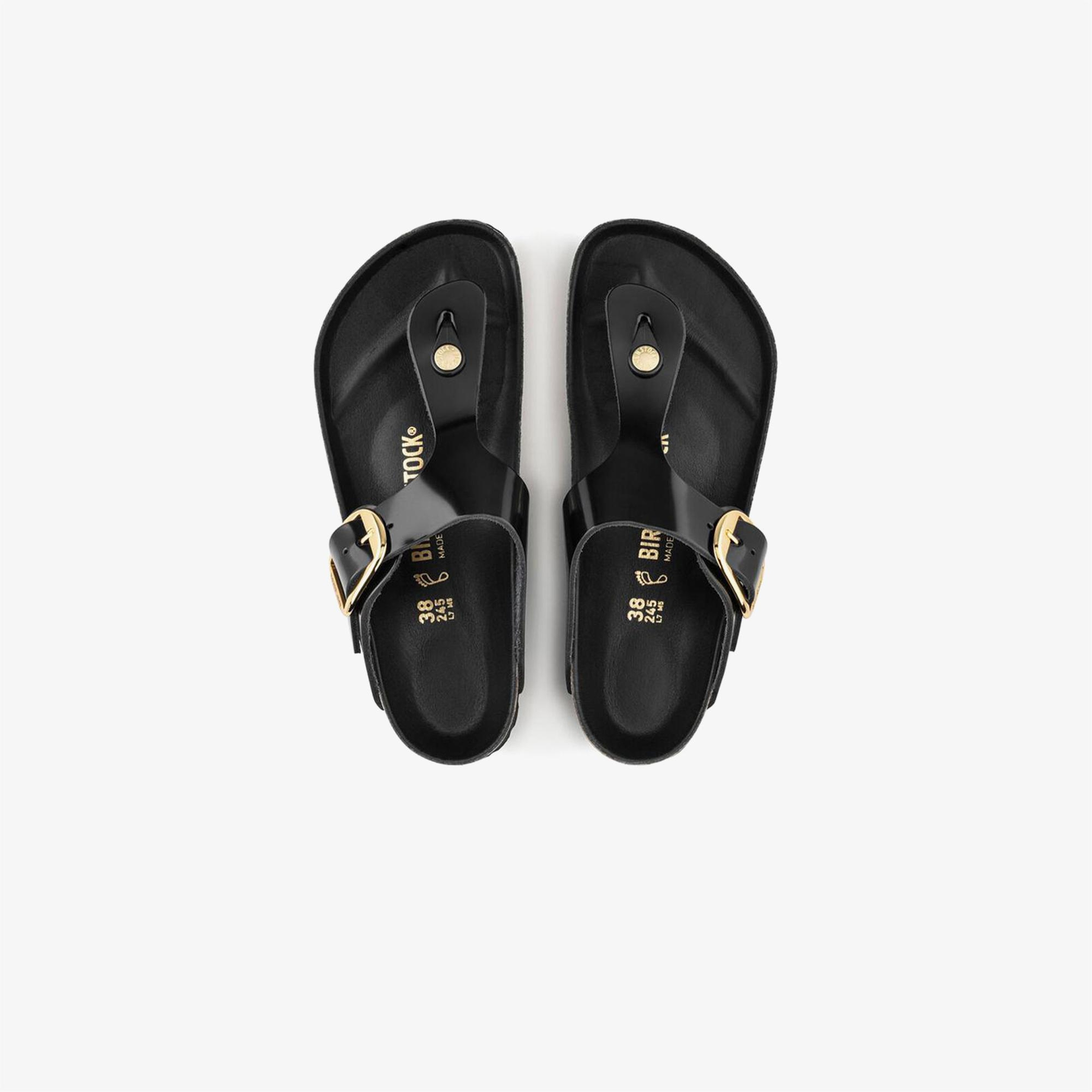 Birkenstock Gizeh Big Buckle Nl High Shine Kadın Siyah Terlik