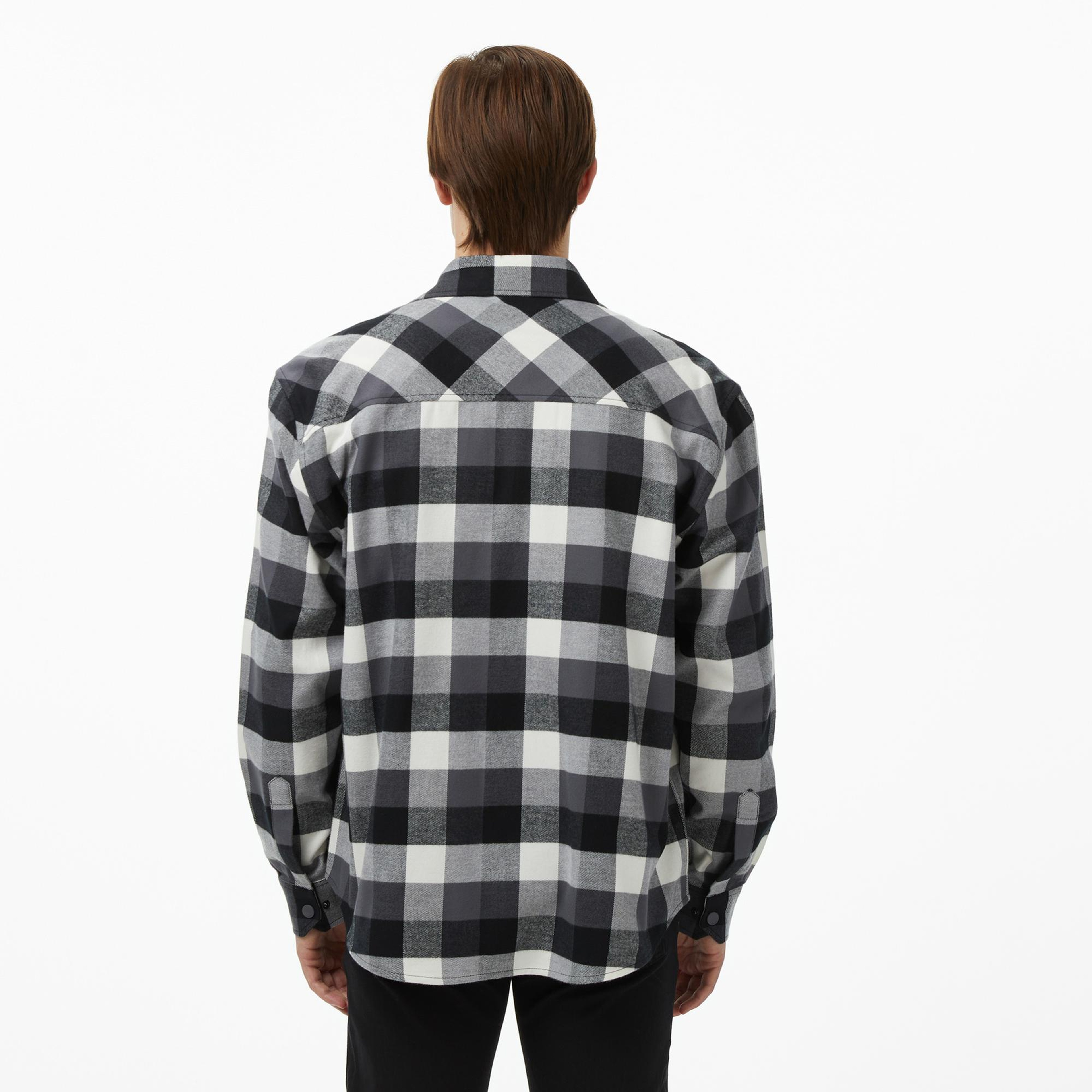 Lacoste Erkek Relaxed Fit Kareli Siyah Gömlek