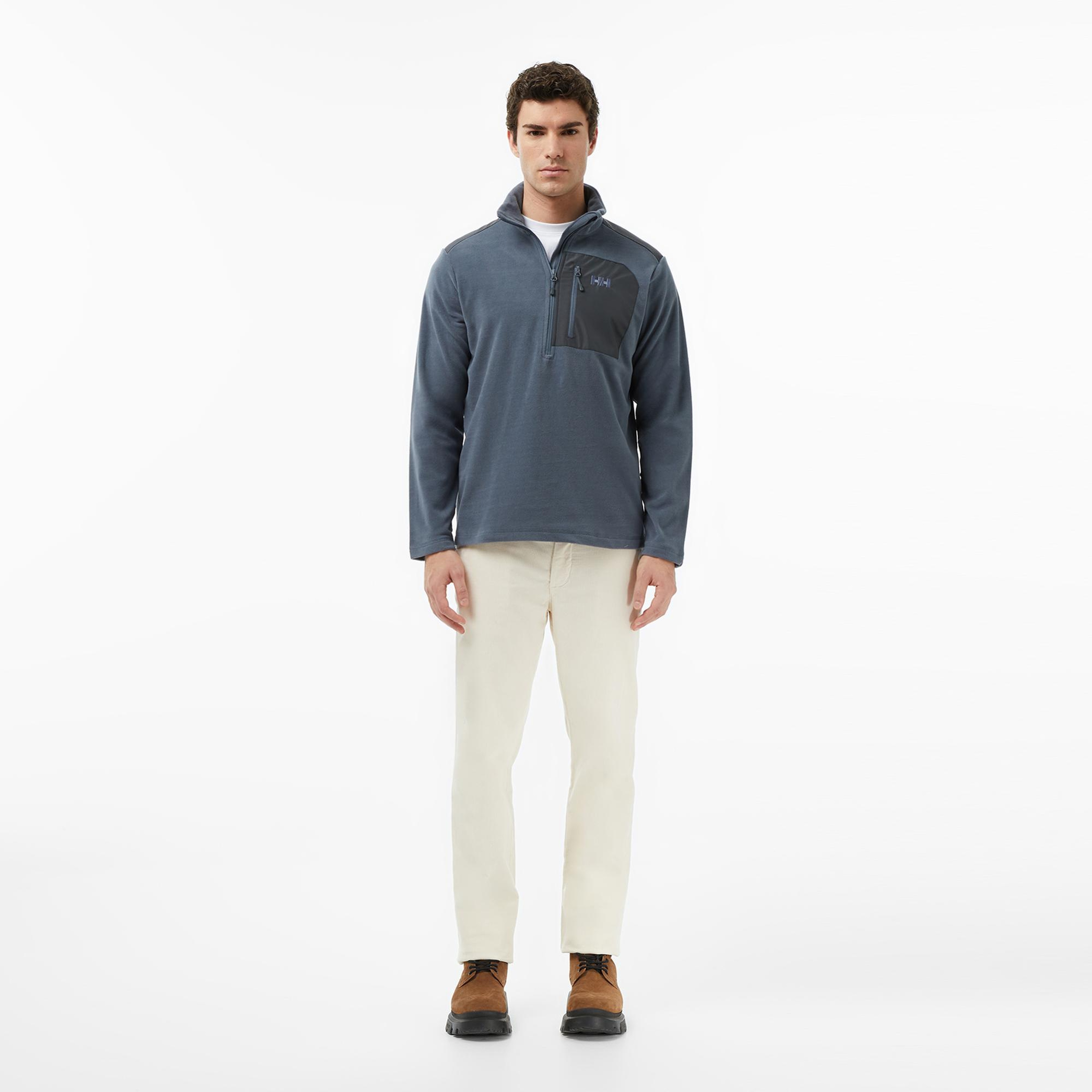 Helly Hansen Block Halfzip Polar Erkek Gri Sweatshirt