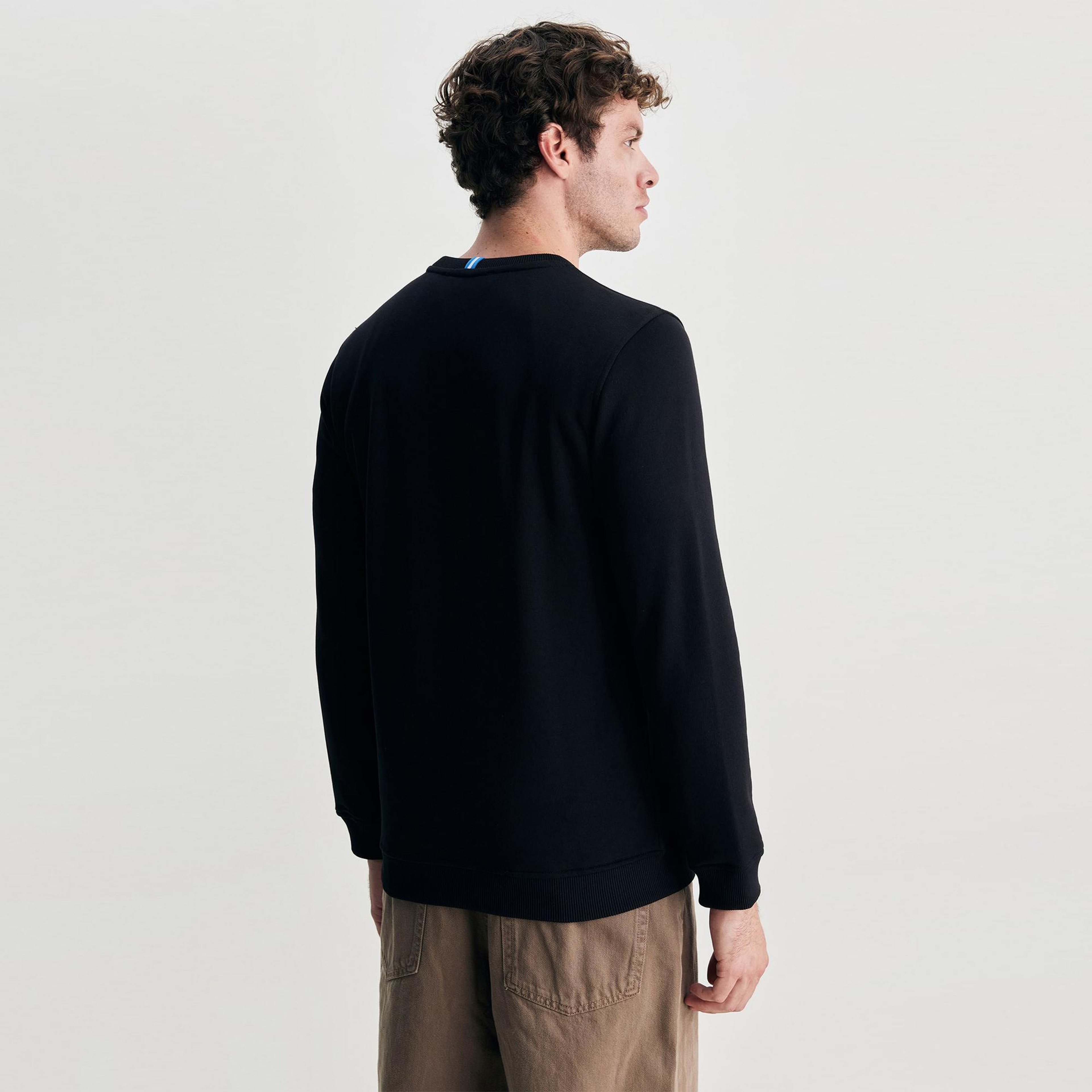 Ucla Valley Erkek Siyah Bisiklet Yaka Sweatshirt