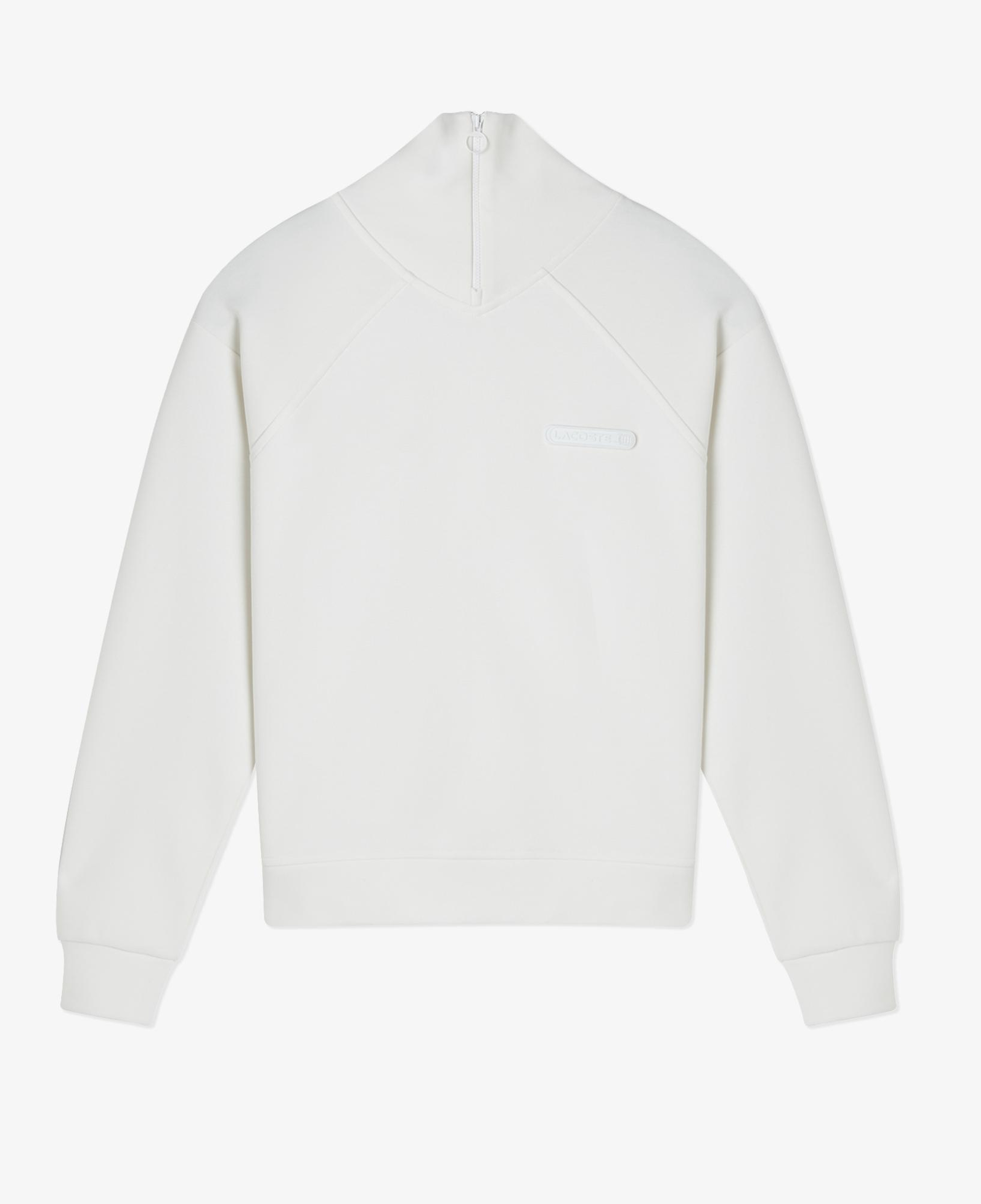 Lacoste Kadın Regular Fit Fermuarlı Dik Yaka Beyaz Sweatshirt