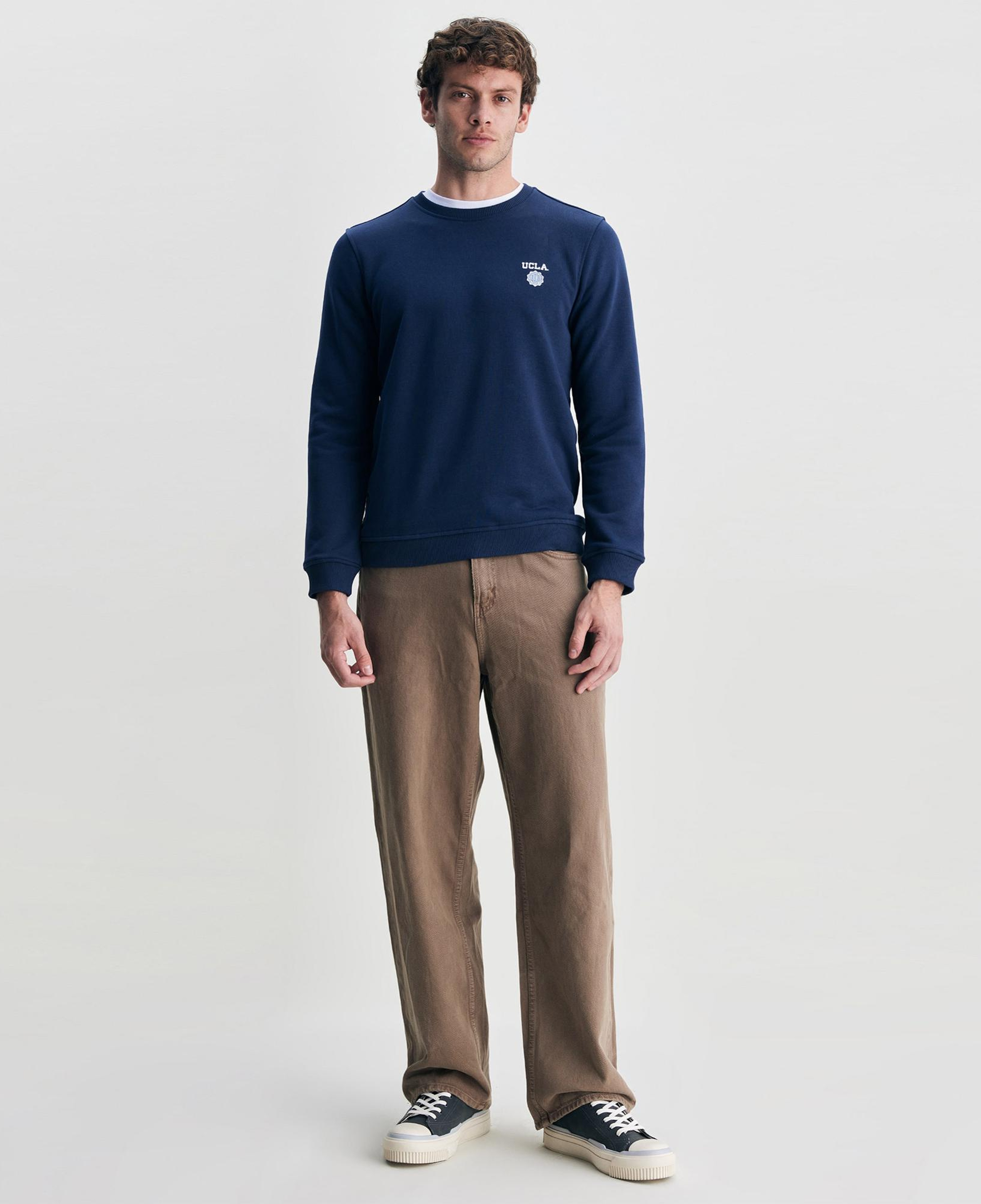 Ucla Valley Erkek Mavi Bisiklet Yaka Sweatshirt