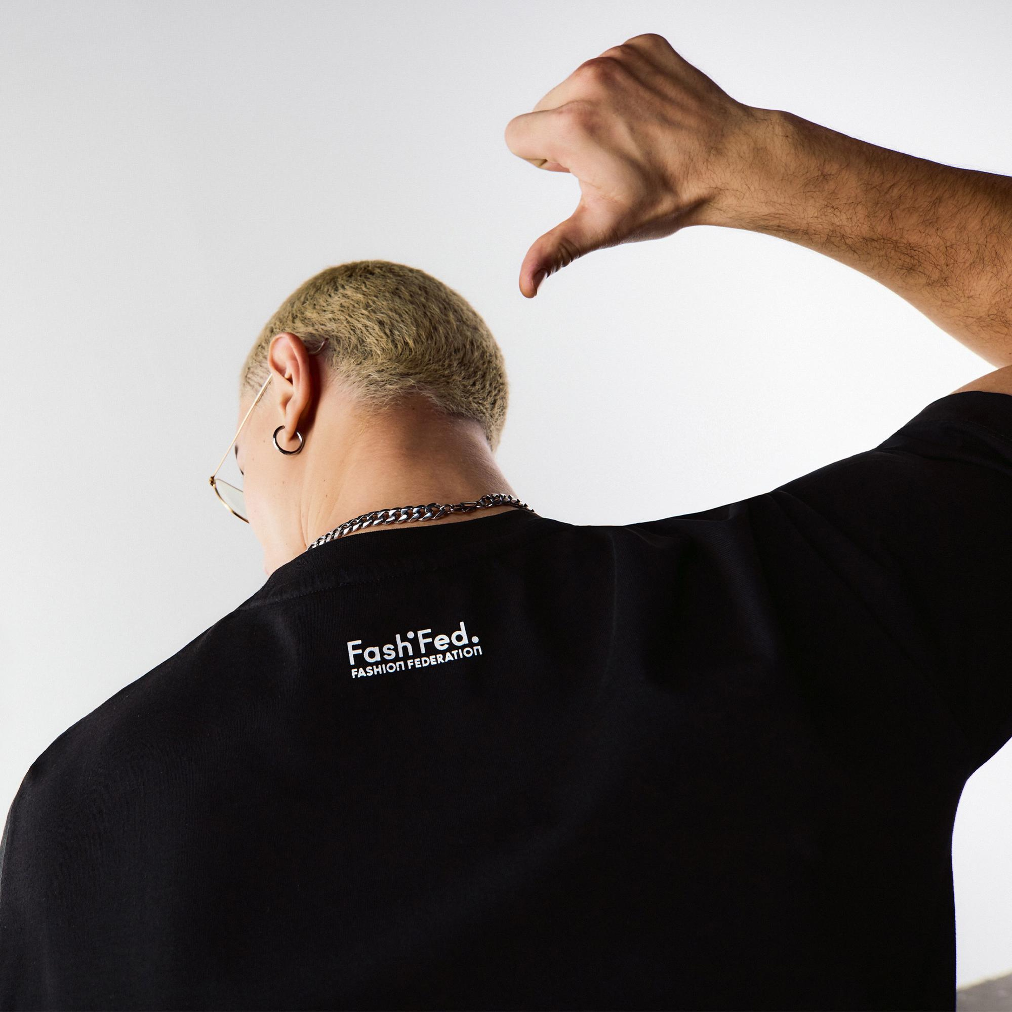 FashFed Unisex Siyah T-Shirt