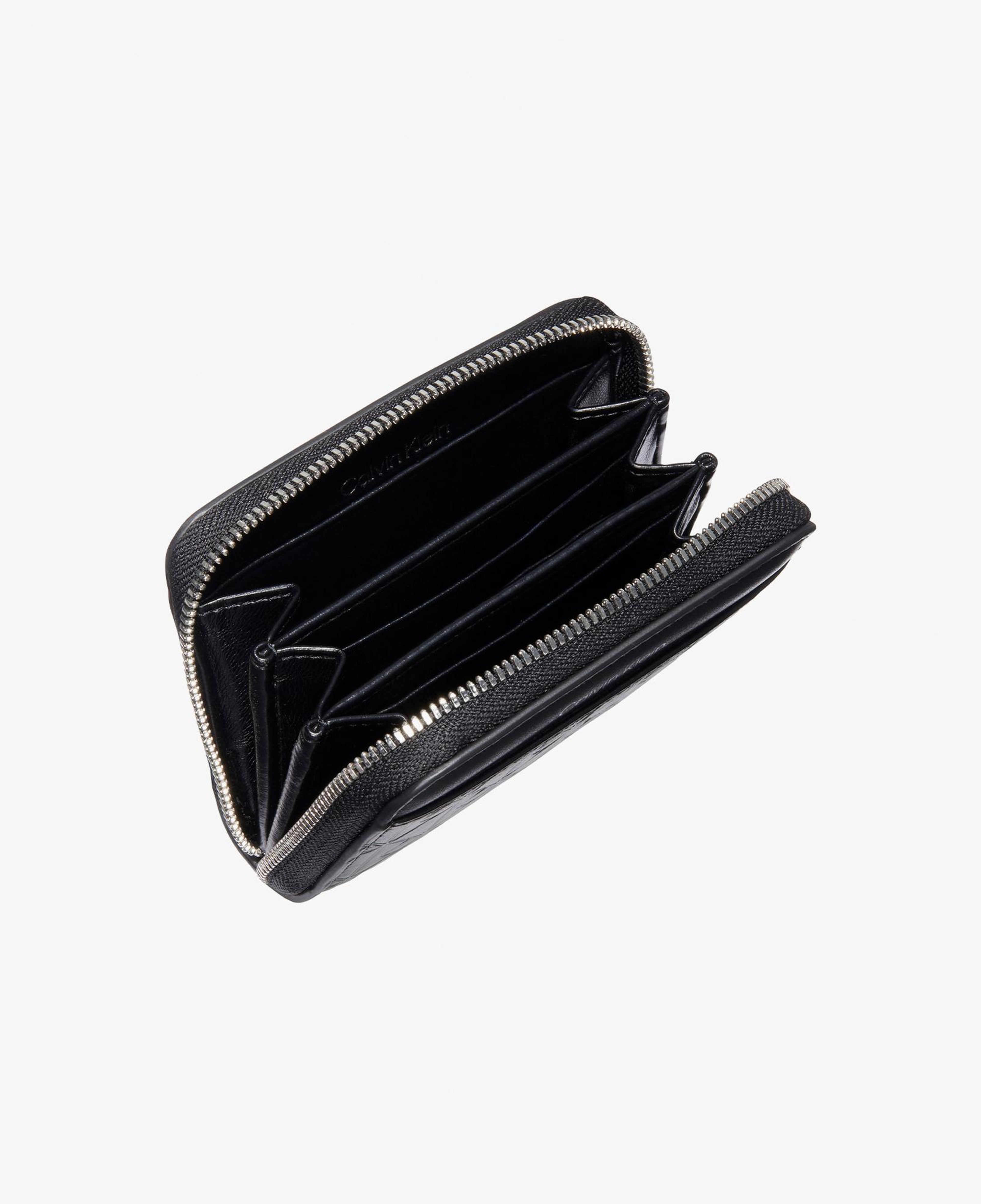 Calvin Klein Emblem Embossed Zip Around Kadın Siyah Cüzdan