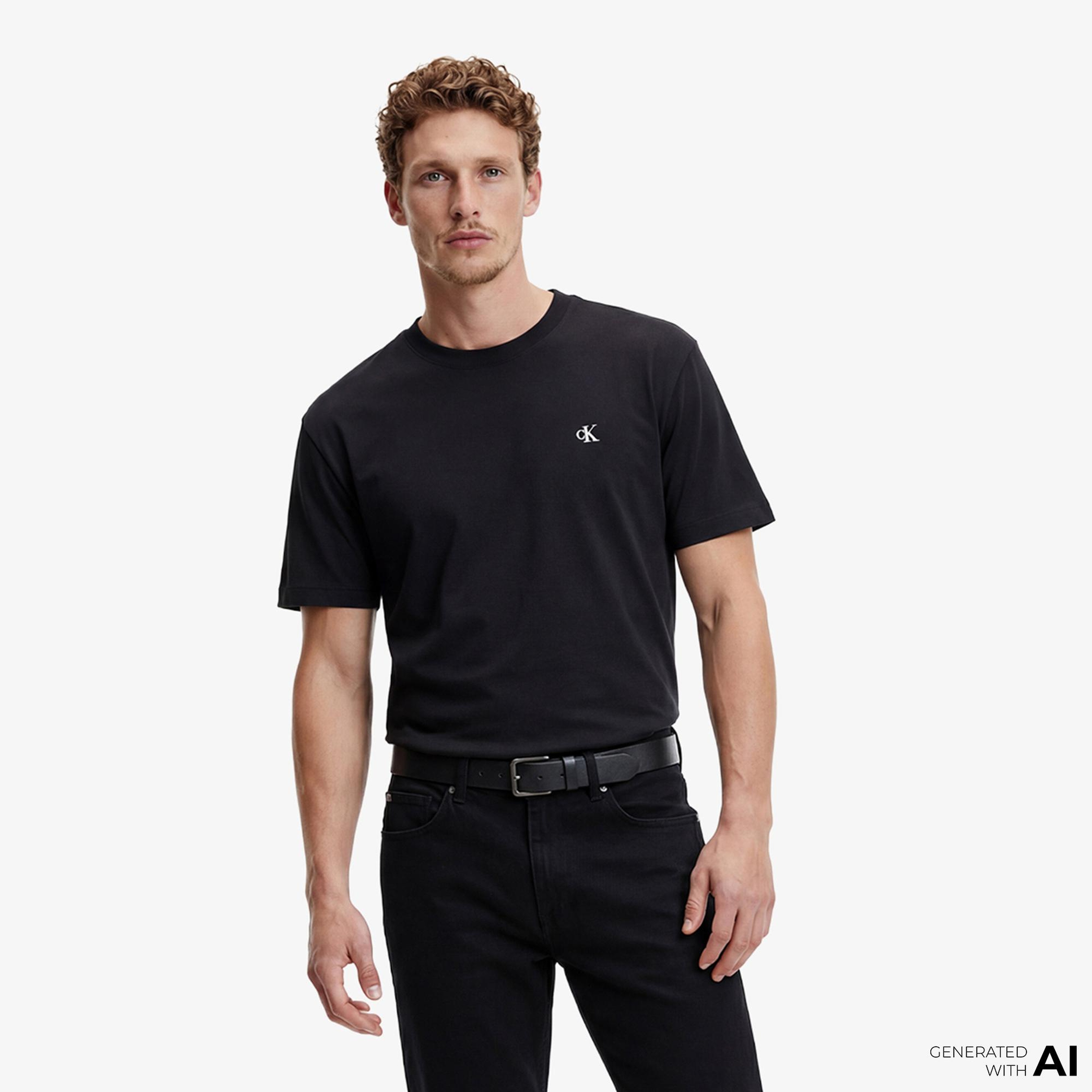 Calvin Klein Classic Monogram 2'li Erkek Renkli T-Shirt