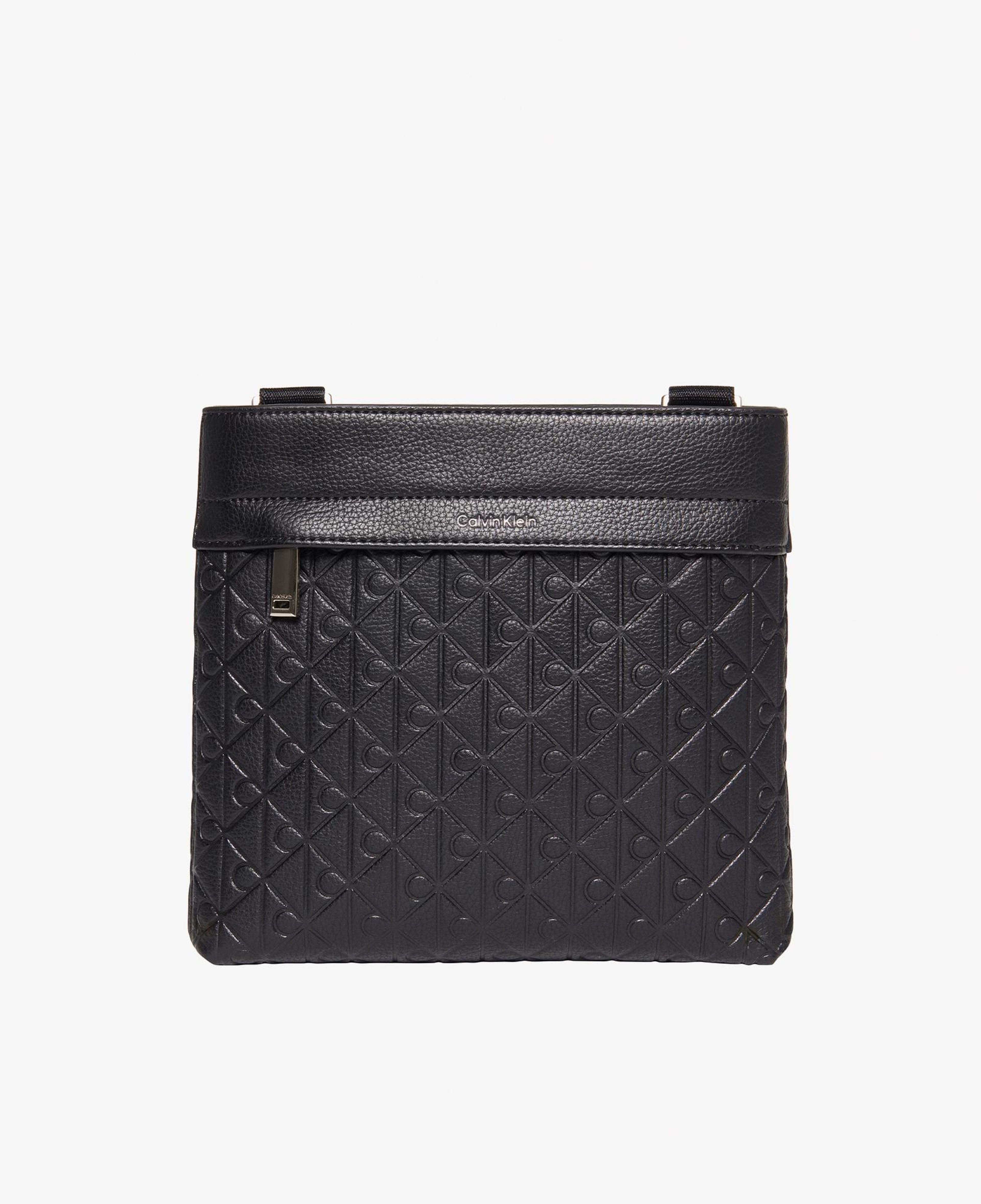 Calvin Klein Emblem Emboss Flatpack Erkek Siyah Çapraz Çanta