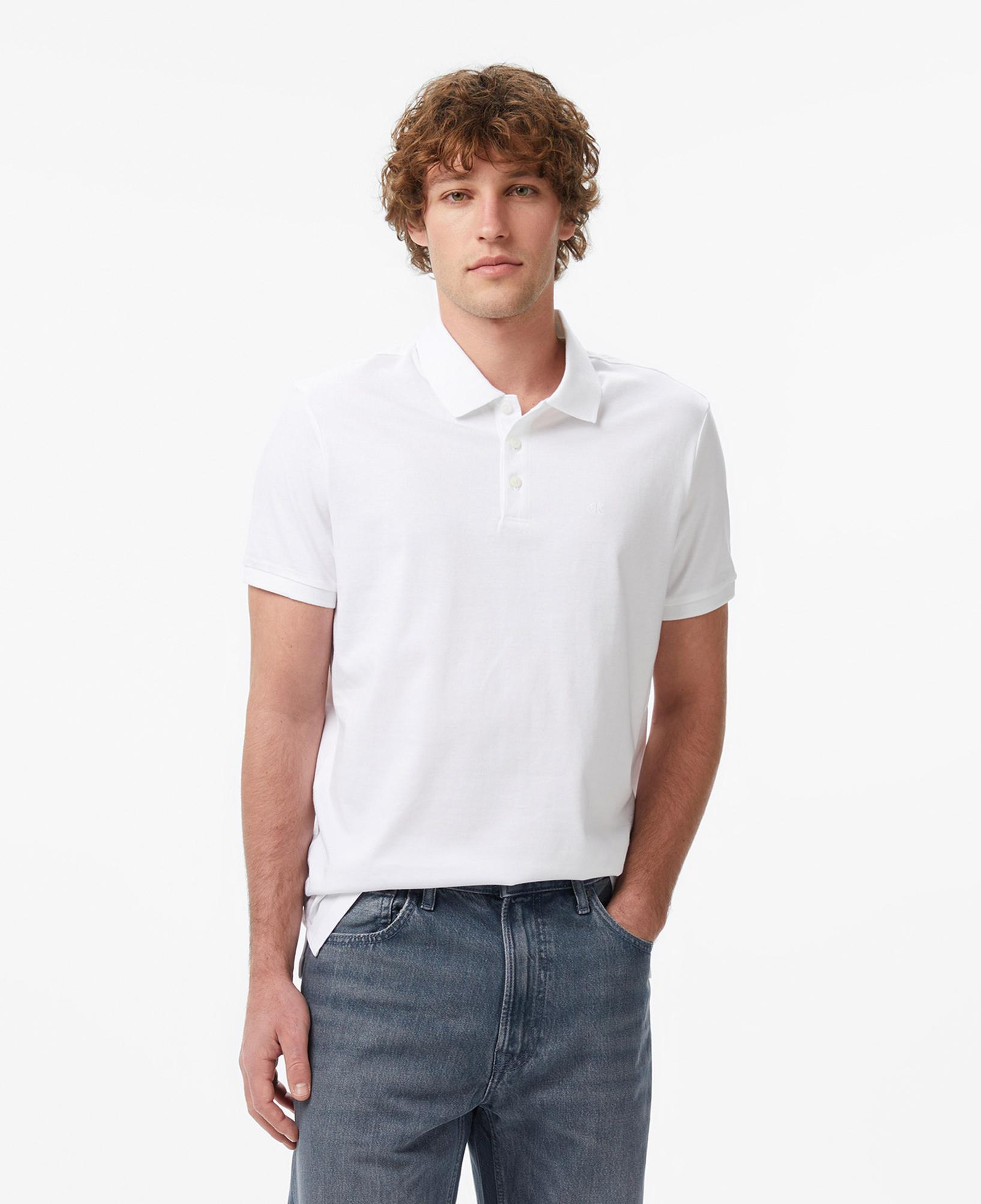 Calvin Klein Classic Monogram Erkek Beyaz Polo