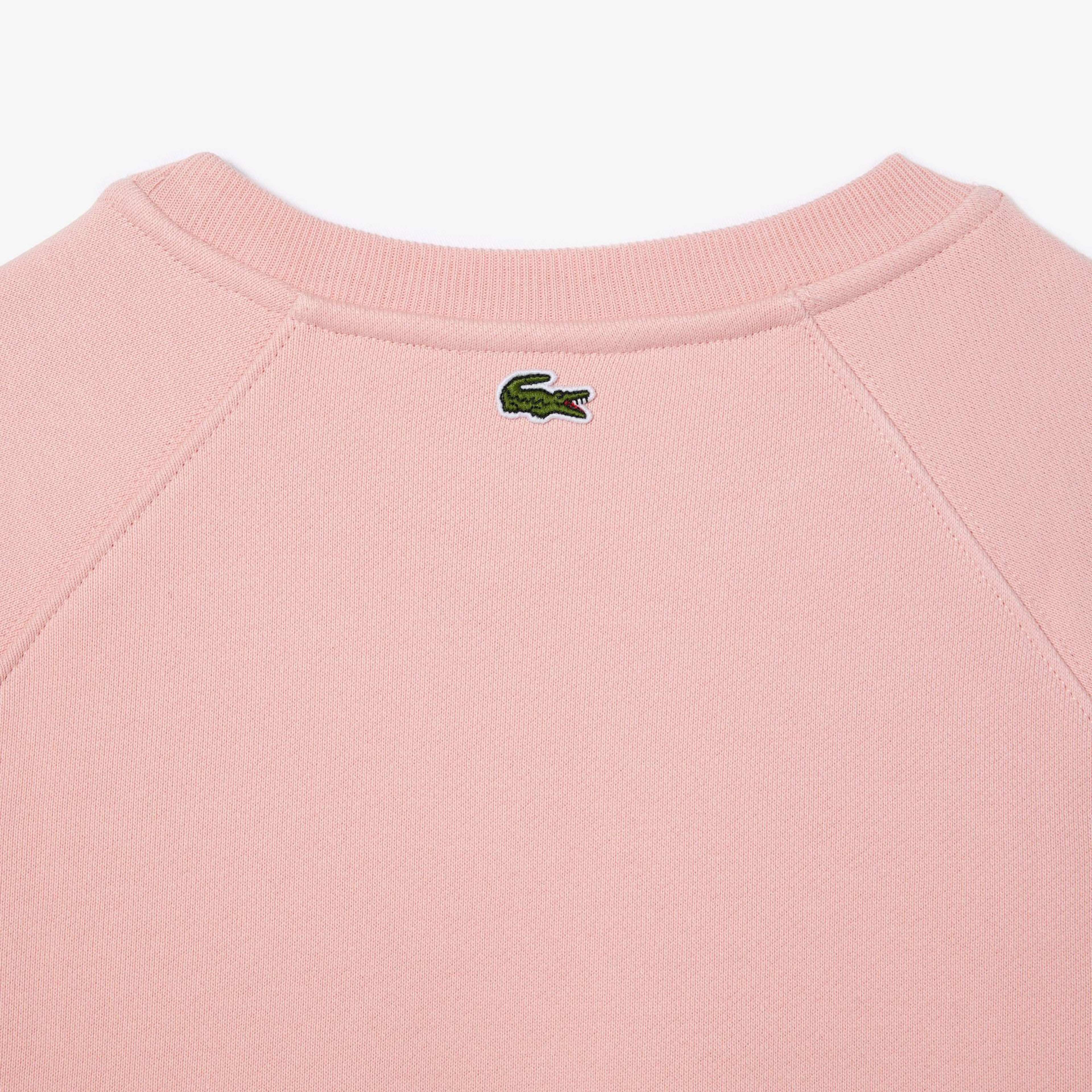 Kadın Bisiklet Yaka Baskılı Pembe Sweatshirt
