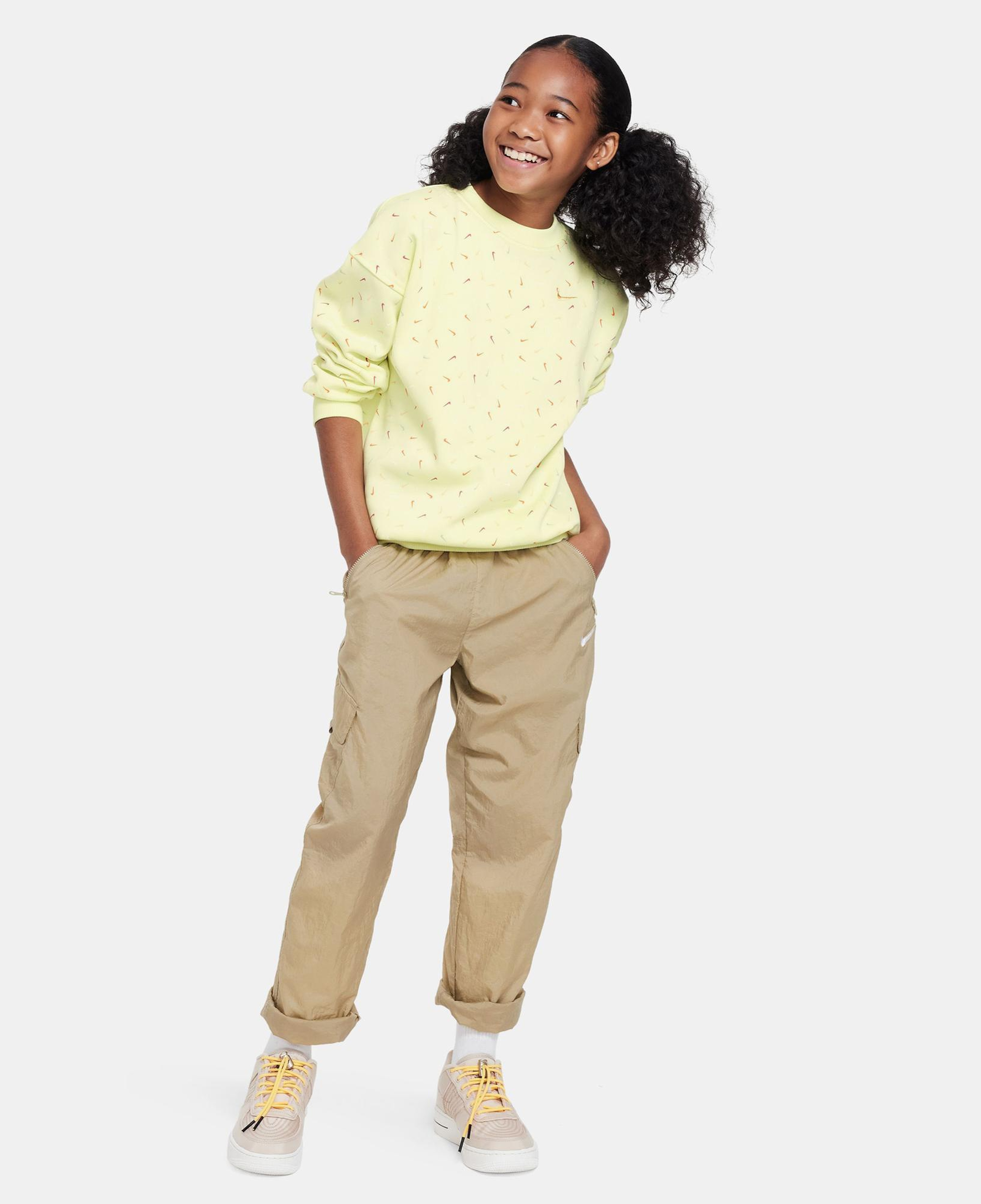 Nike Sportswear Club Fleece Oversize Çocuk Sarı Sweatshirt